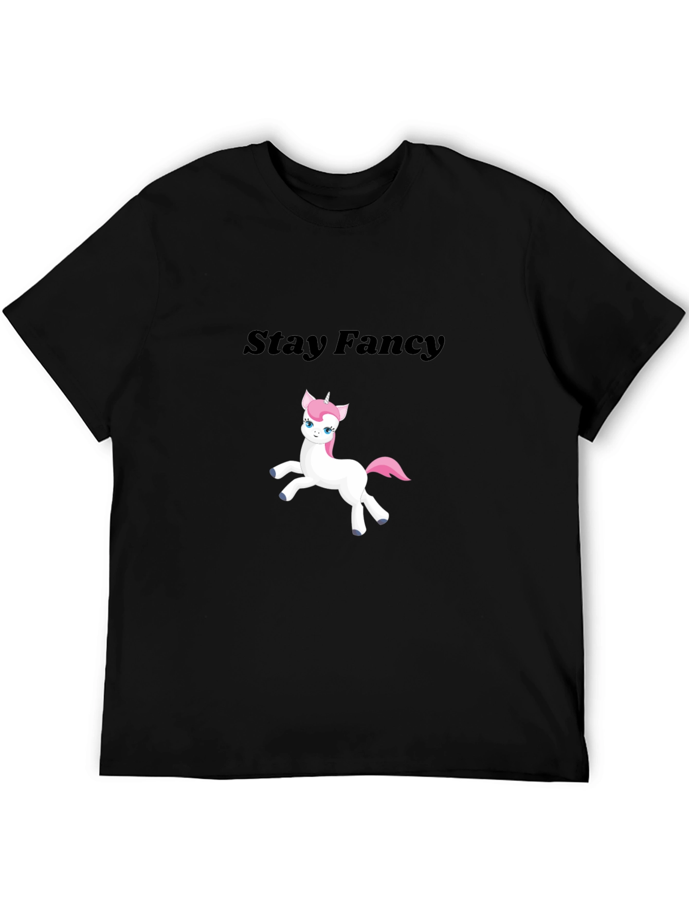 Black Stay Fancy Unicorn Graphic T-Shirt view 5