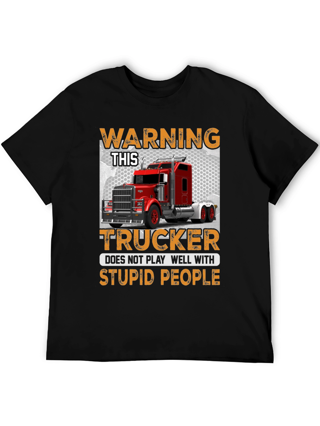 Warning Trucker Graphic Tee - 5