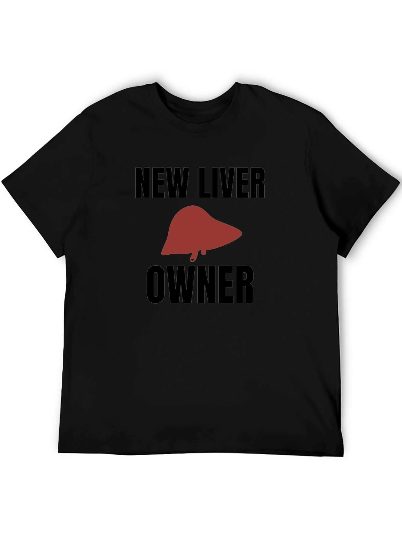Black New Liver Owner Graphic Tee - Black Humor T-Shirt view 5