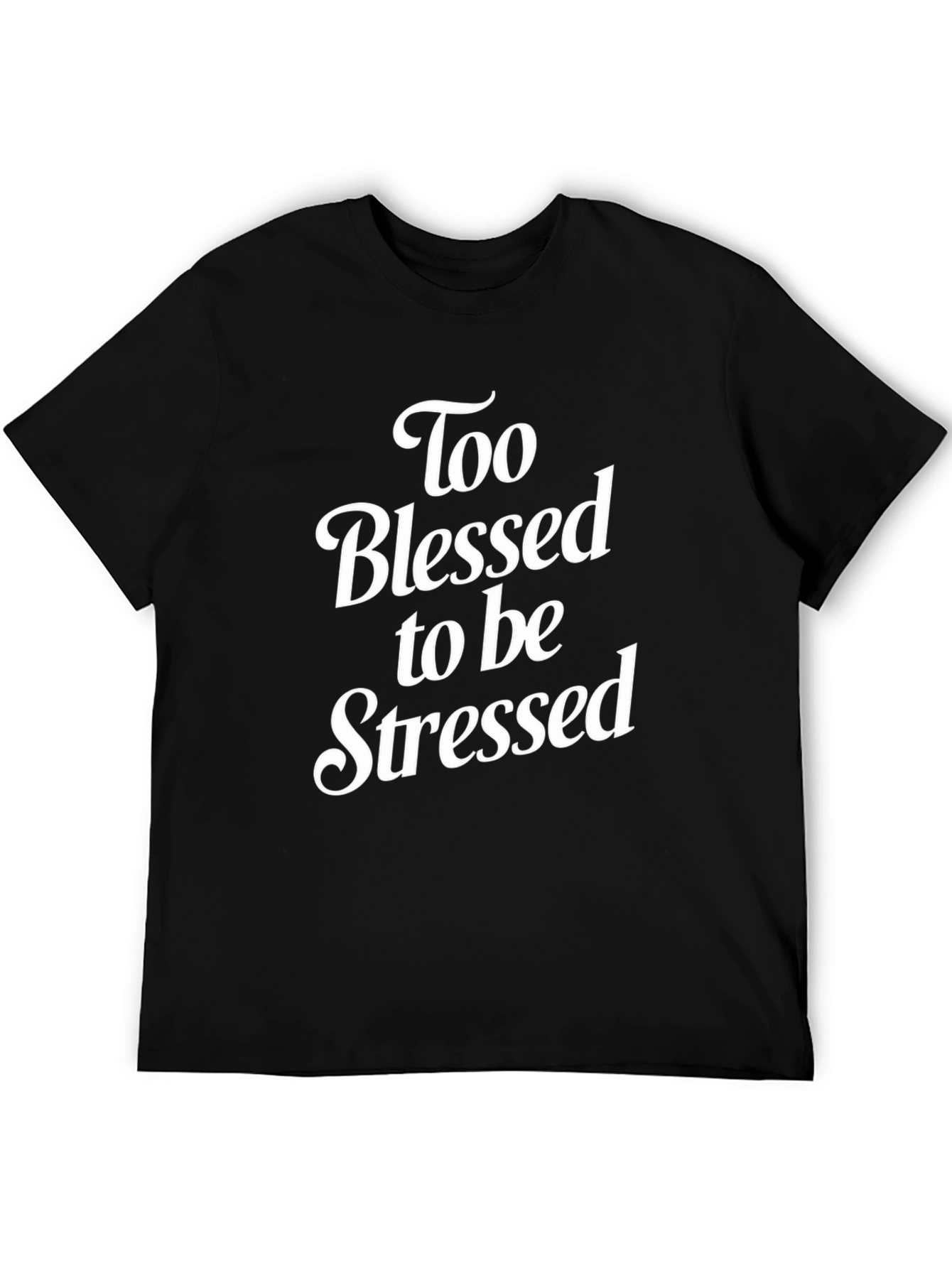 Black Too Blessed to be Stressed Graphic T-Shirt view 5