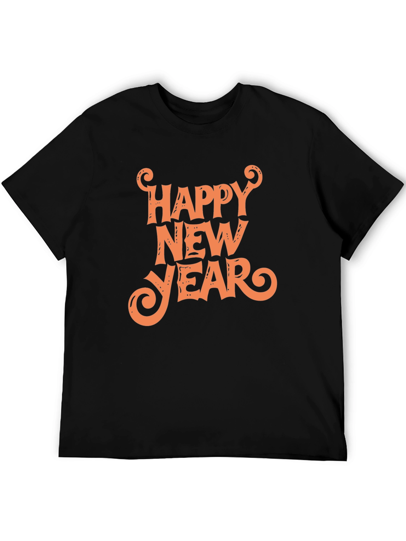 Black Happy New Year Graphic Tee - Black Unisex T-Shirt view 5