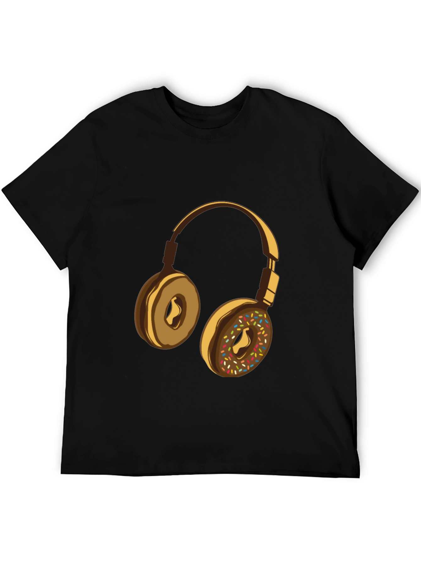 Black Donut Headphones Graphic Tee - Music Lover's Shirt view 5