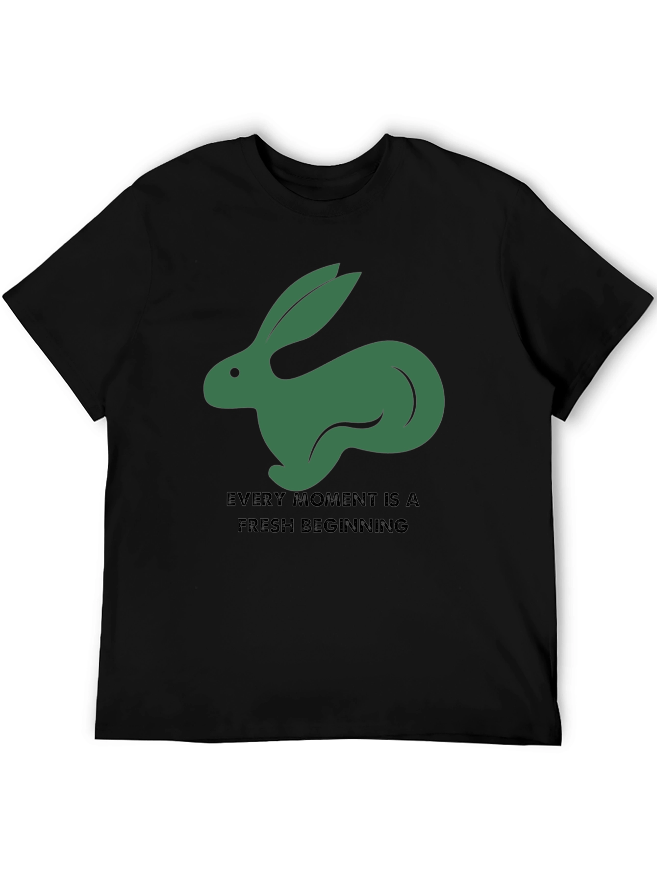 Black Hare Graphic Tee: Fresh Beginning T-Shirt view 5