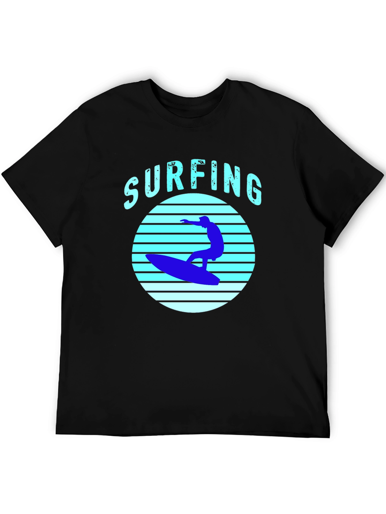Black Surfing T-Shirt - Black Surf Graphic Tee view 5