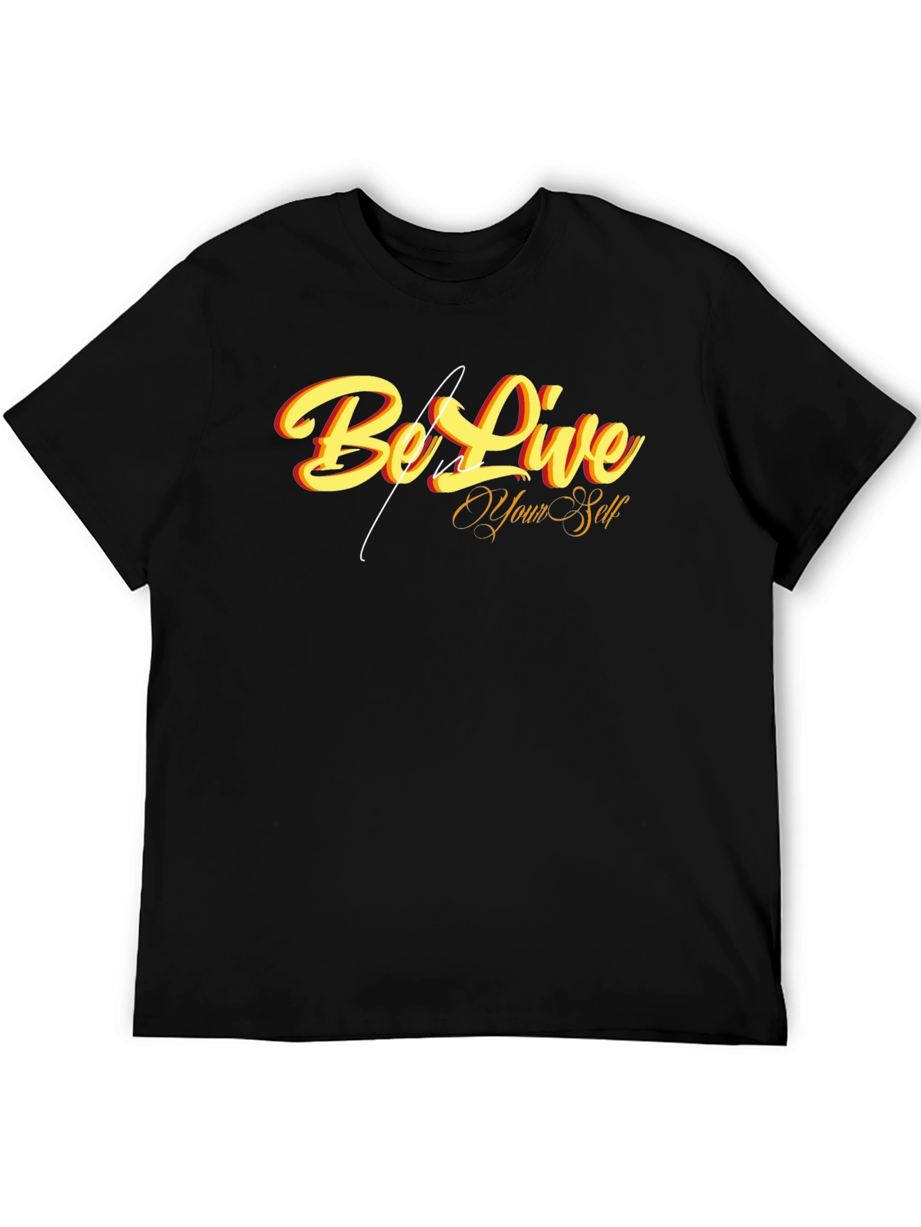 Black Be Live Your Self Graphic T-Shirt - Black view 5