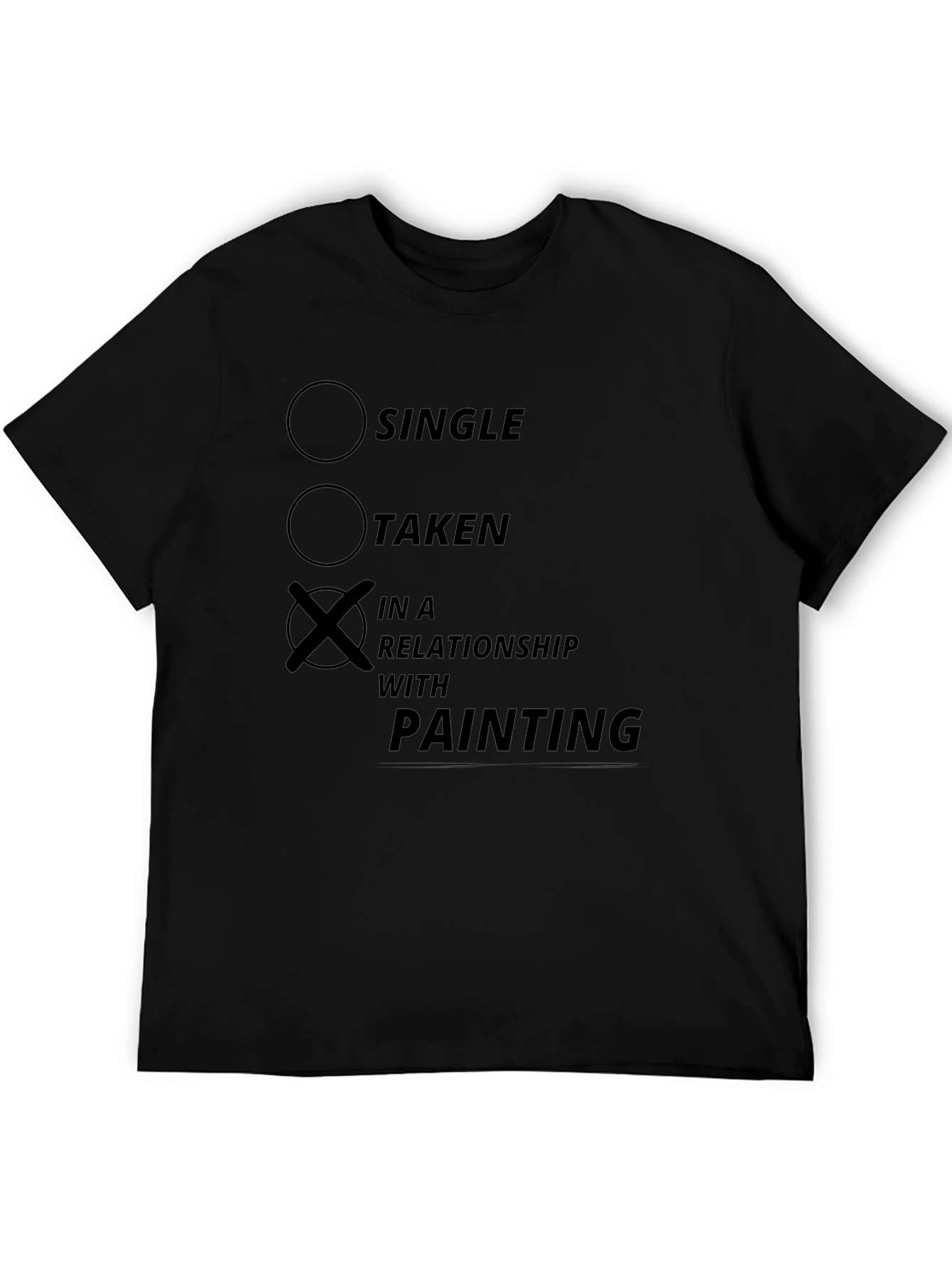 Black Relationship with Painting T-Shirt - Single Taken Artist Tee view 5
