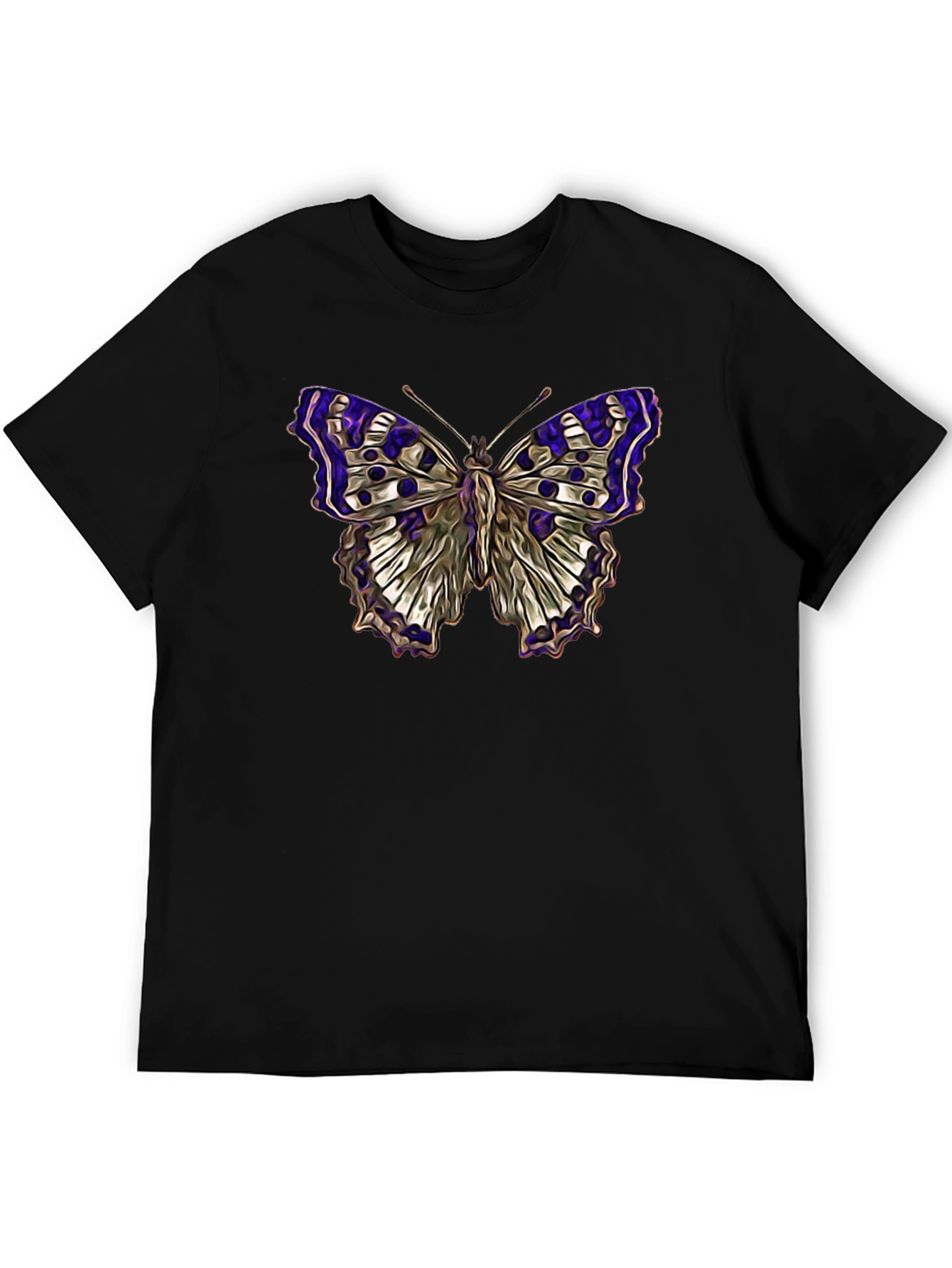 Butterfly Graphic Black T-Shirt for Men - 5