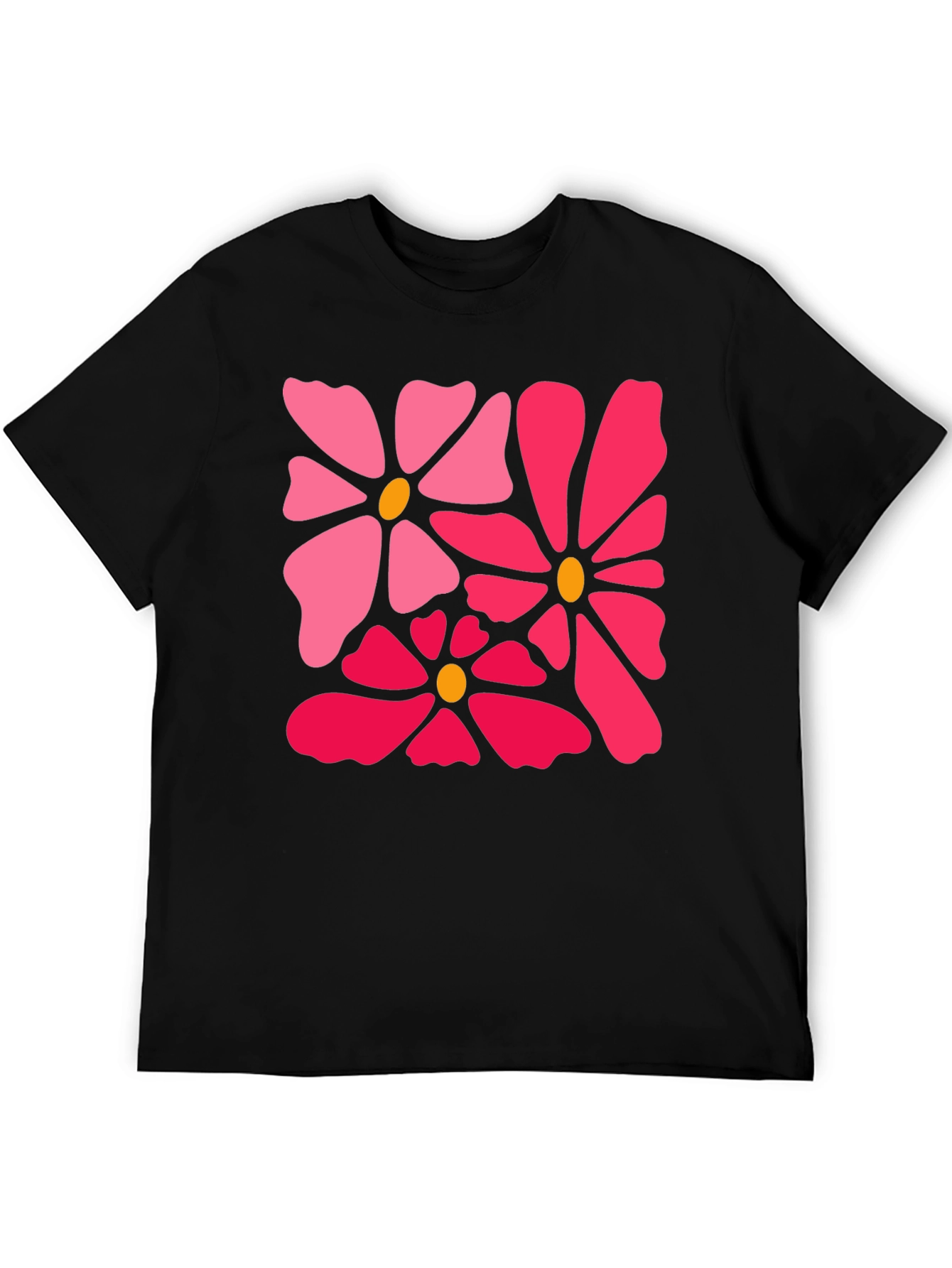 Black Floral Graphic Black T-Shirt view 5