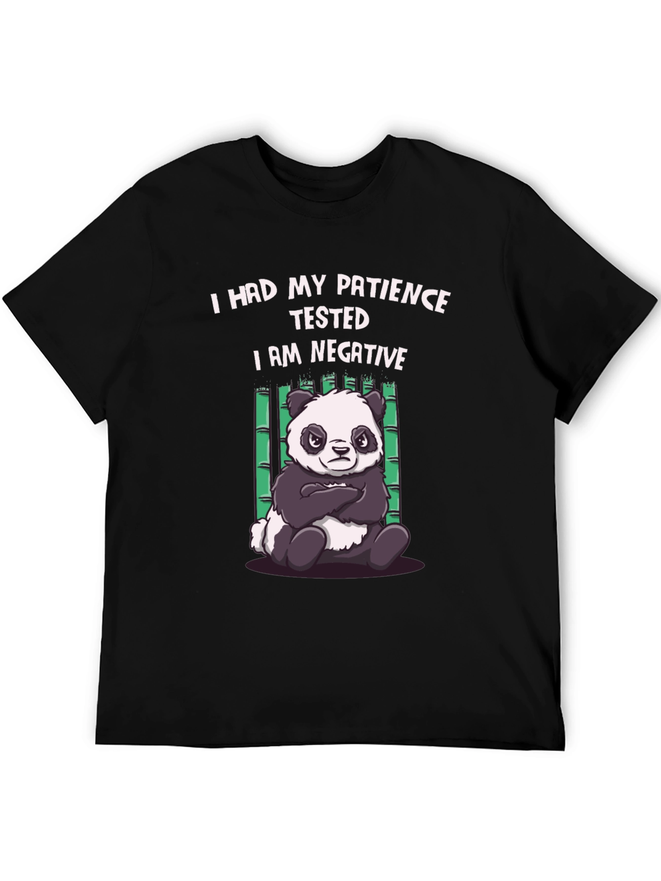 Black Patience Tested Panda Graphic T-Shirt view 5