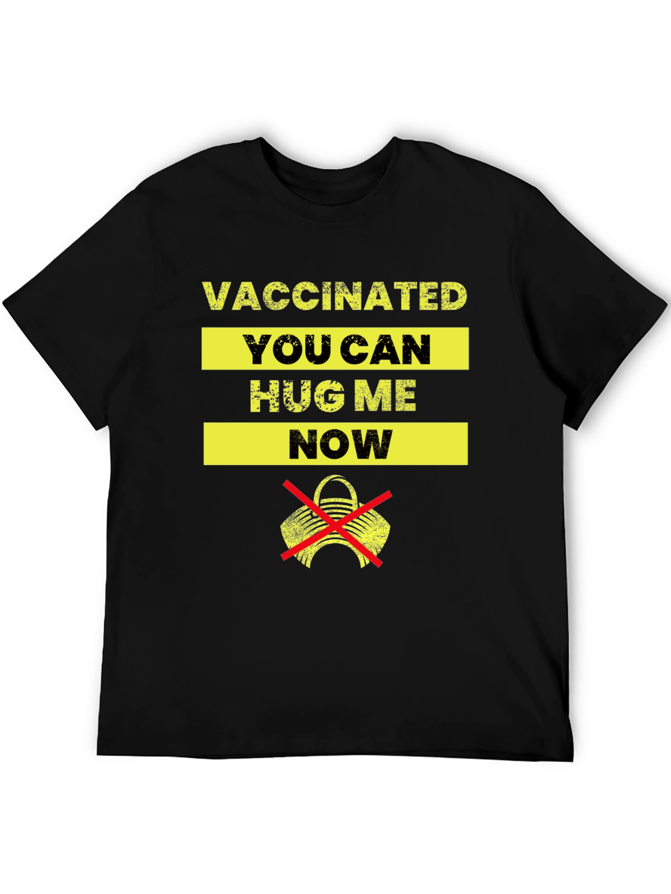 Black Vaccinated Hug Me Now Graphic T-Shirt view 5