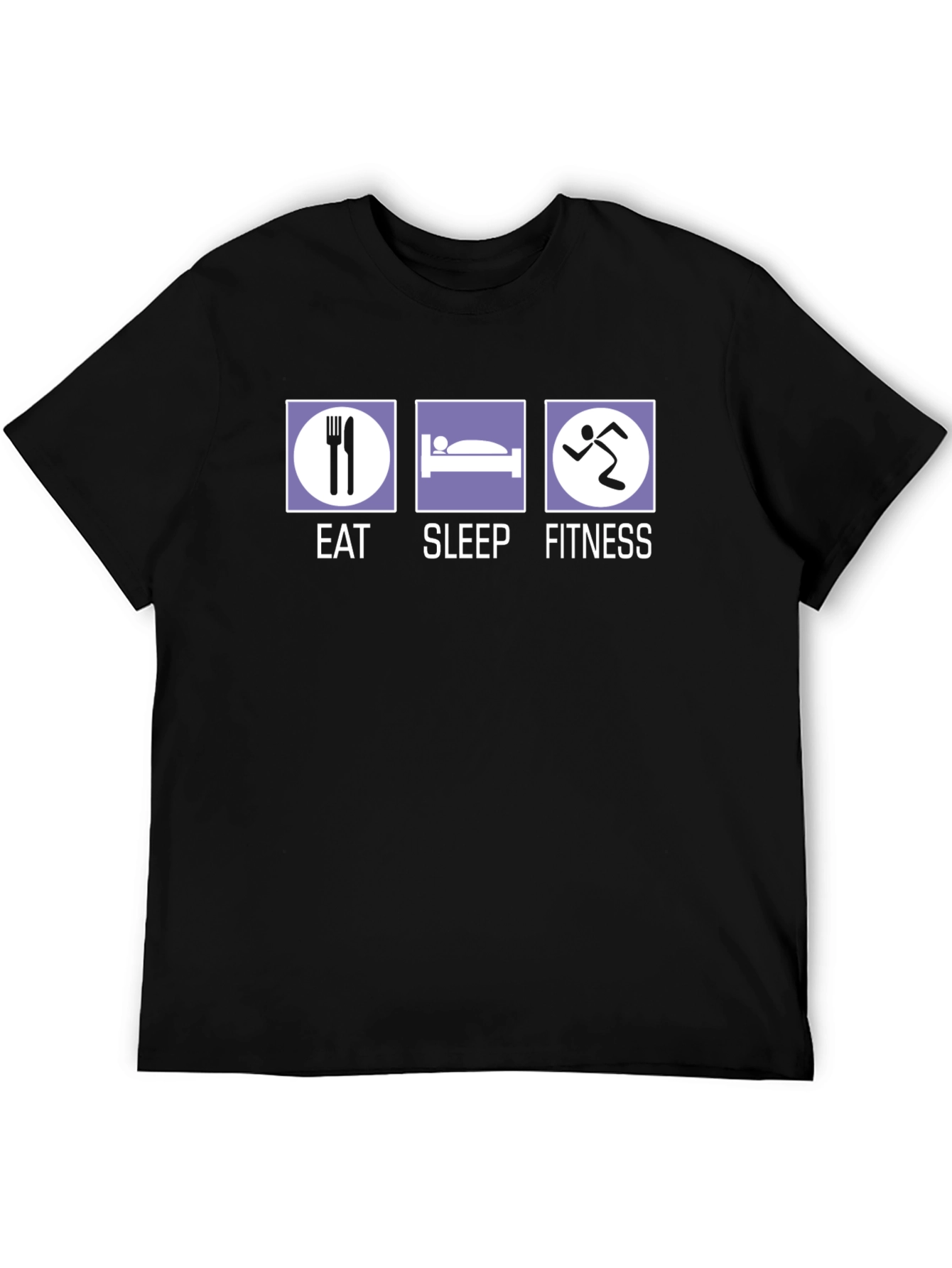 Black Eat Sleep Fitness T-Shirt - Workout Gym Tee view 5