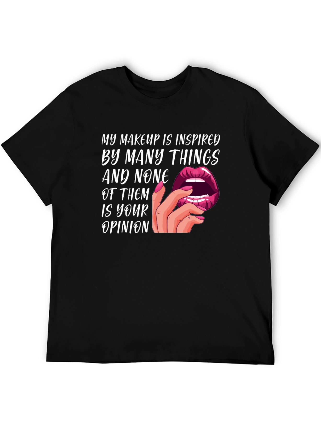 Black Makeup Inspired T-Shirt - Bold Slogan Tee view 5