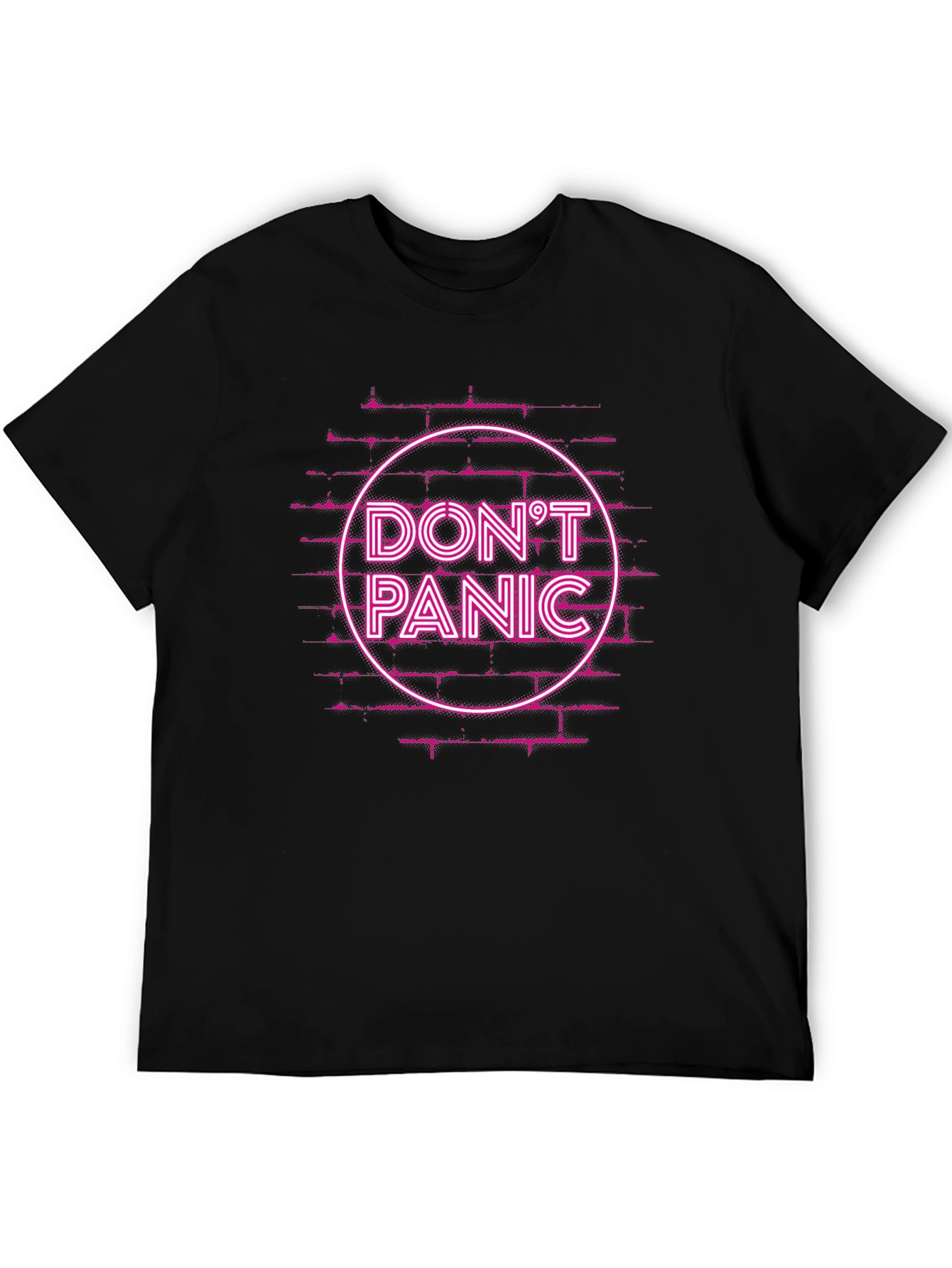 Black Don't Panic Graphic Tee - Black view 5