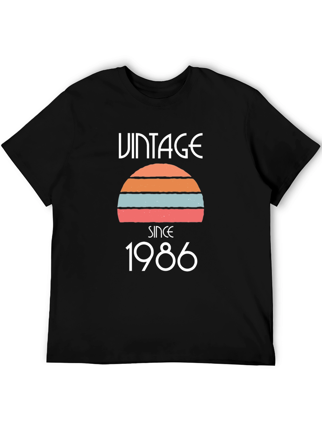 Black Vintage Since 1986 Graphic Tee - Retro Birthday Shirt view 5