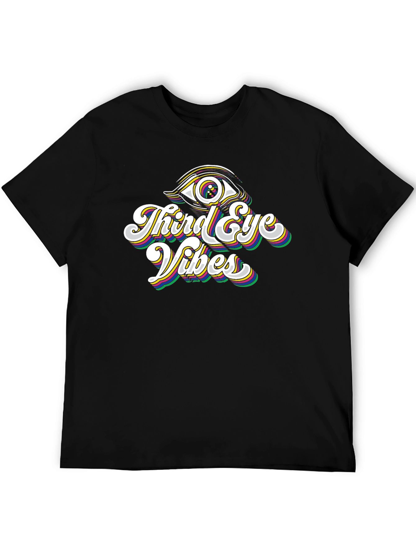 Black Third Eye Vibes Black Graphic Tee view 5