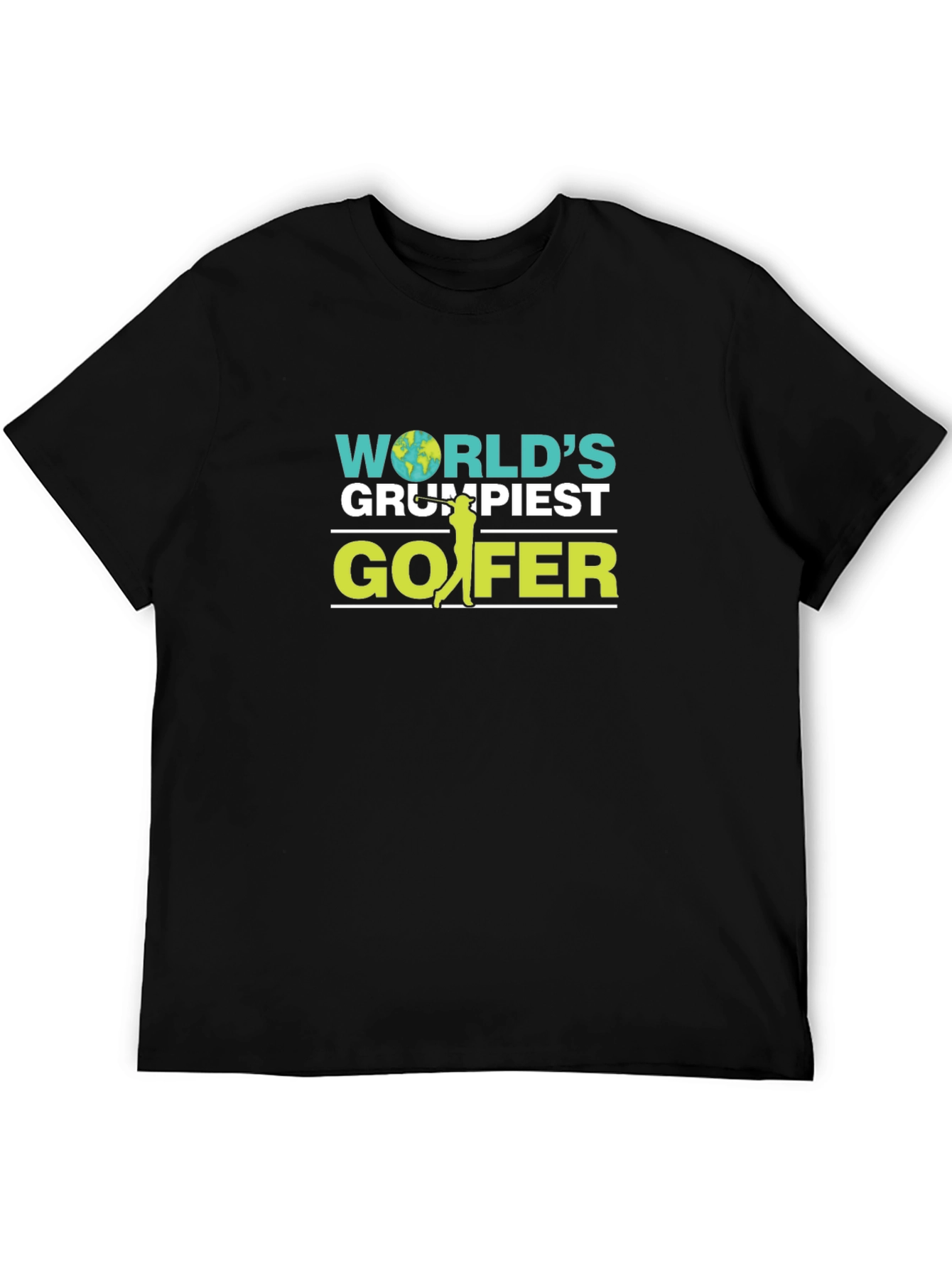Black World's Grumpiest Golfer Tee - Black Cotton Blend view 5