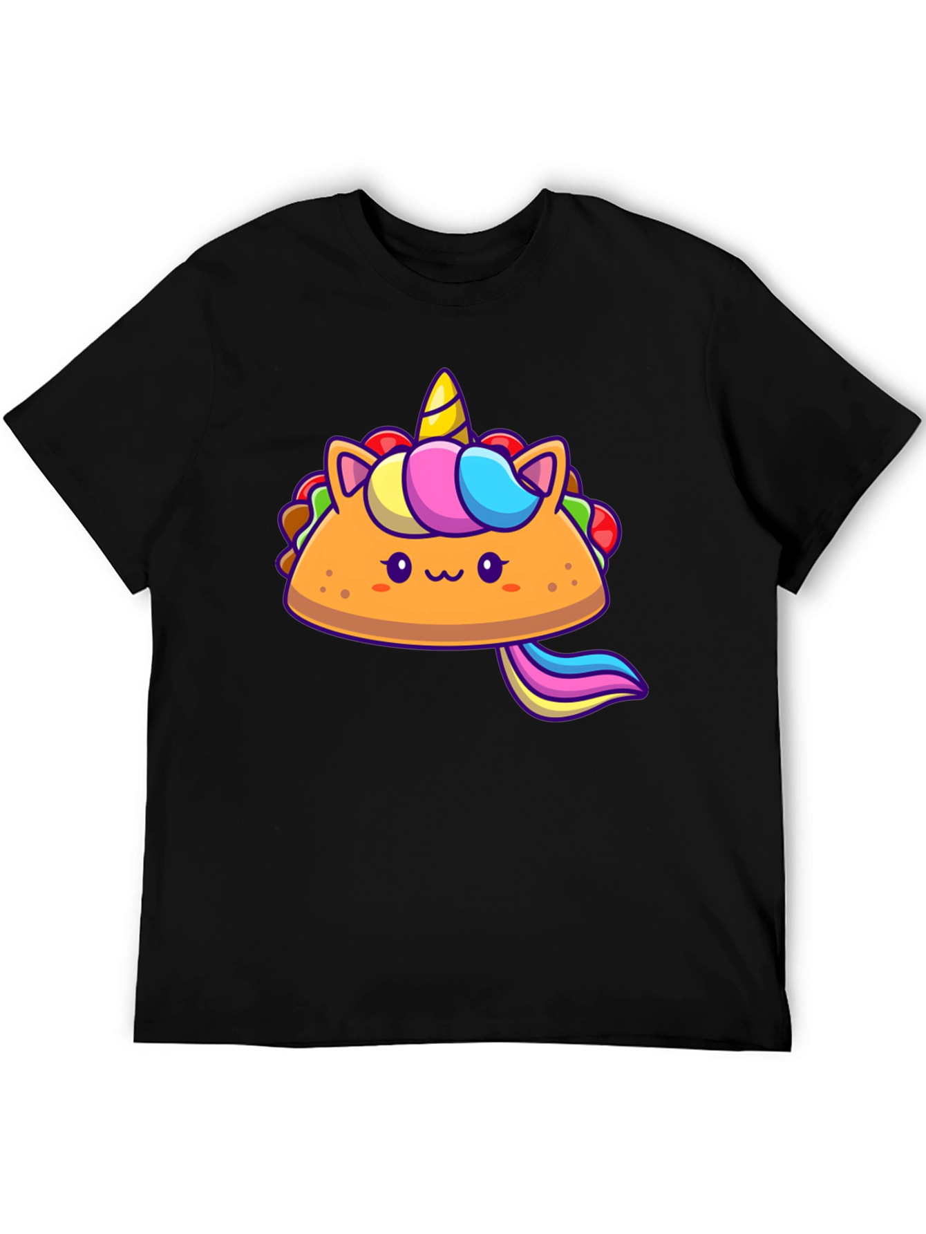 Black Unicorn Taco Graphic Tee - Cute Foodie Shirt view 5