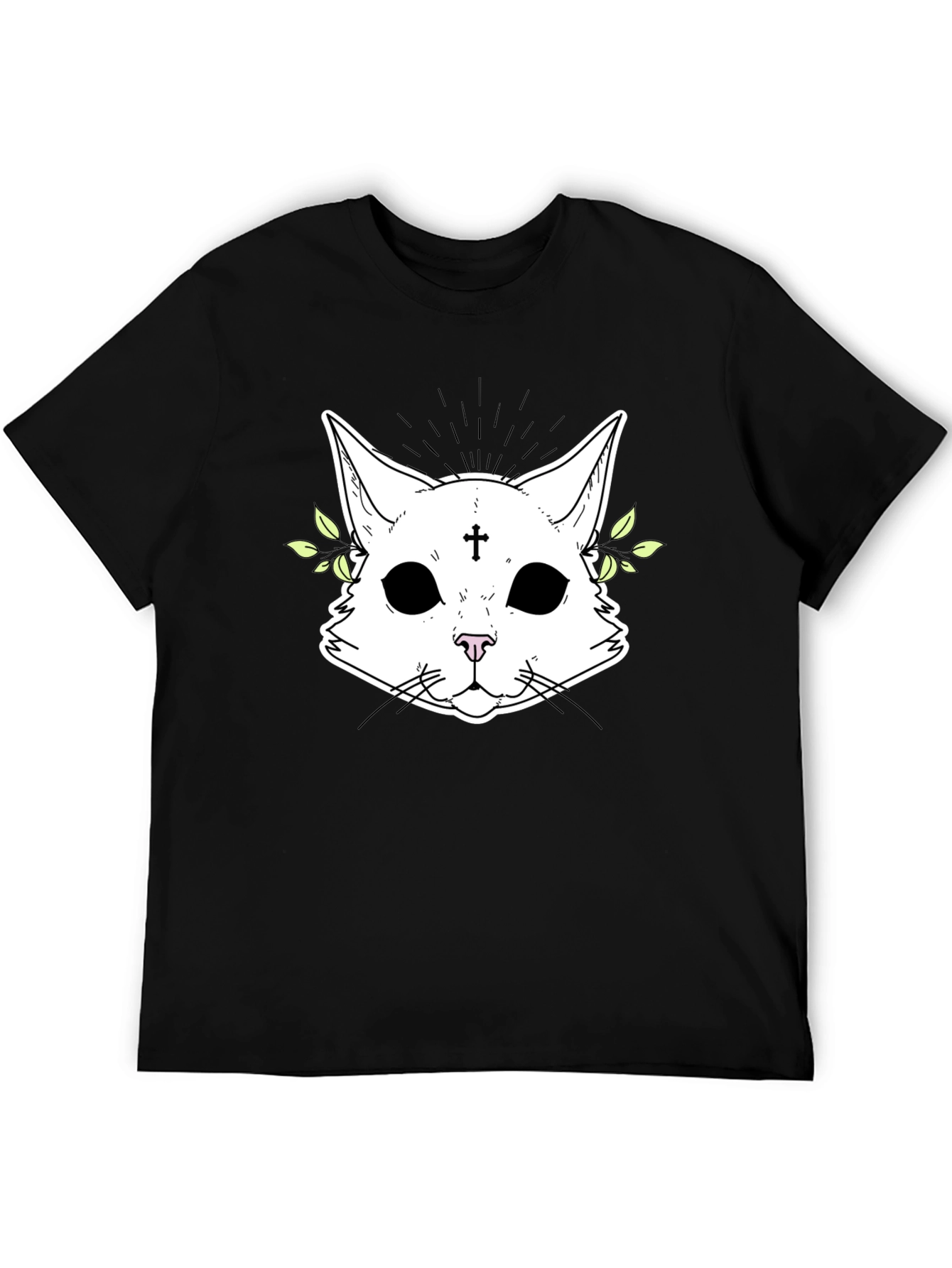 Black Mystic Cat Graphic T-Shirt view 5