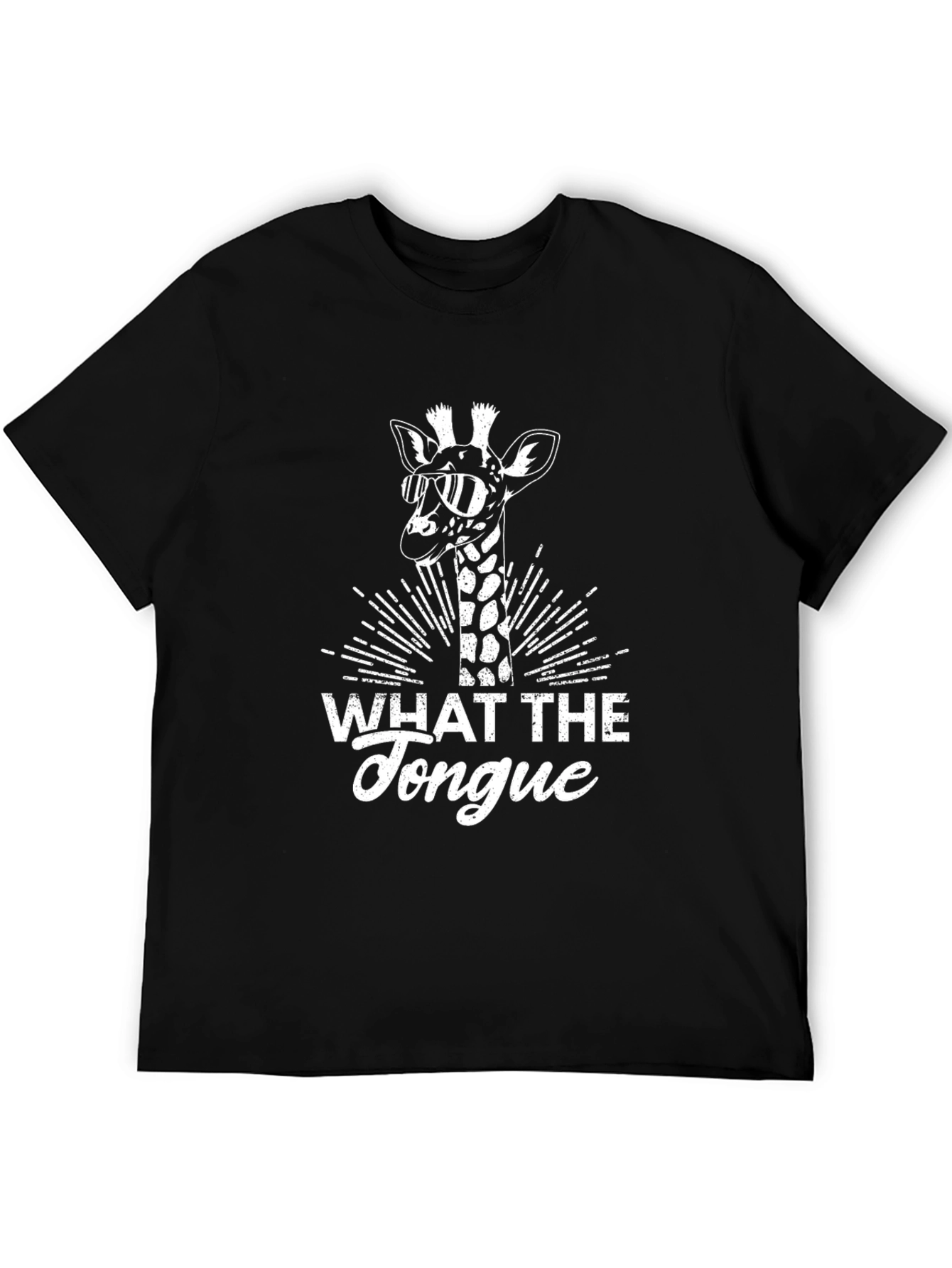 Black What the Tongue Giraffe Tee view 5