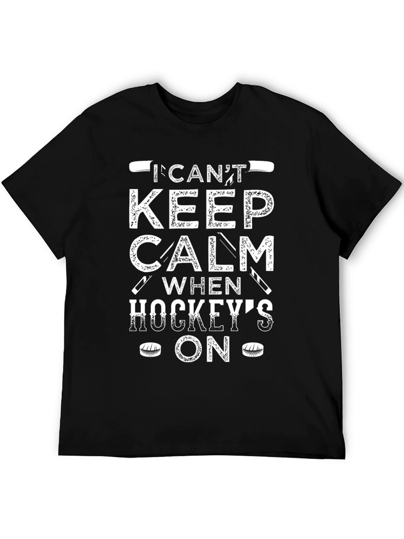 Black I Can't Keep Calm Hockey T-Shirt view 5