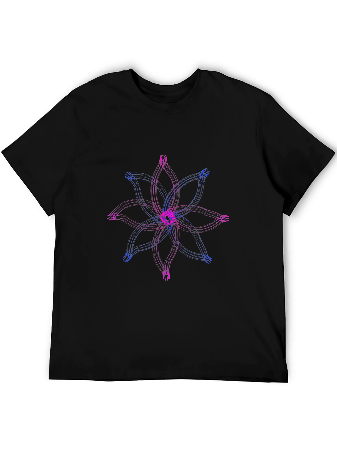Black Abstract Flower Graphic Tee - Black view 5