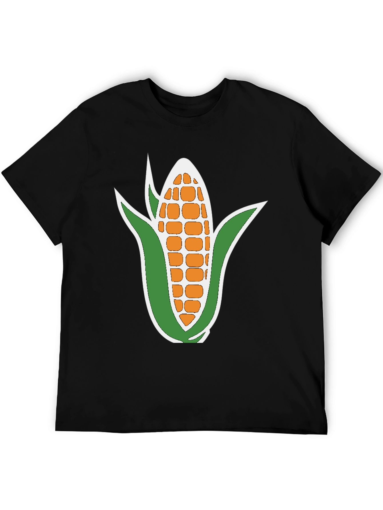 Black Corn Graphic T-Shirt - Black Casual Tee view 5