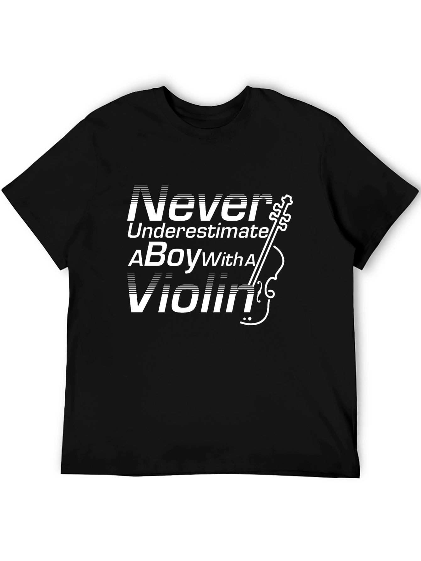 Black Never Underestimate a Boy with a Violin T-Shirt view 5