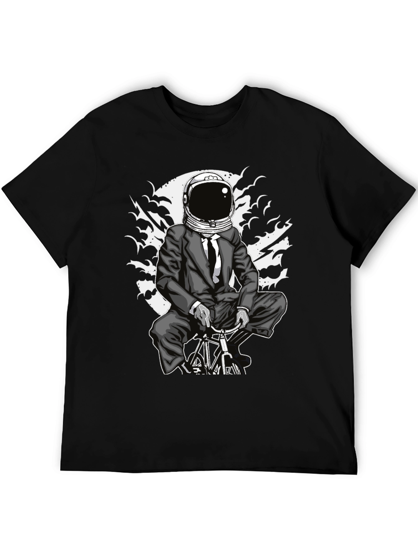 Black Astronaut Biker Black T-Shirt - Unique Graphic Tee view 5
