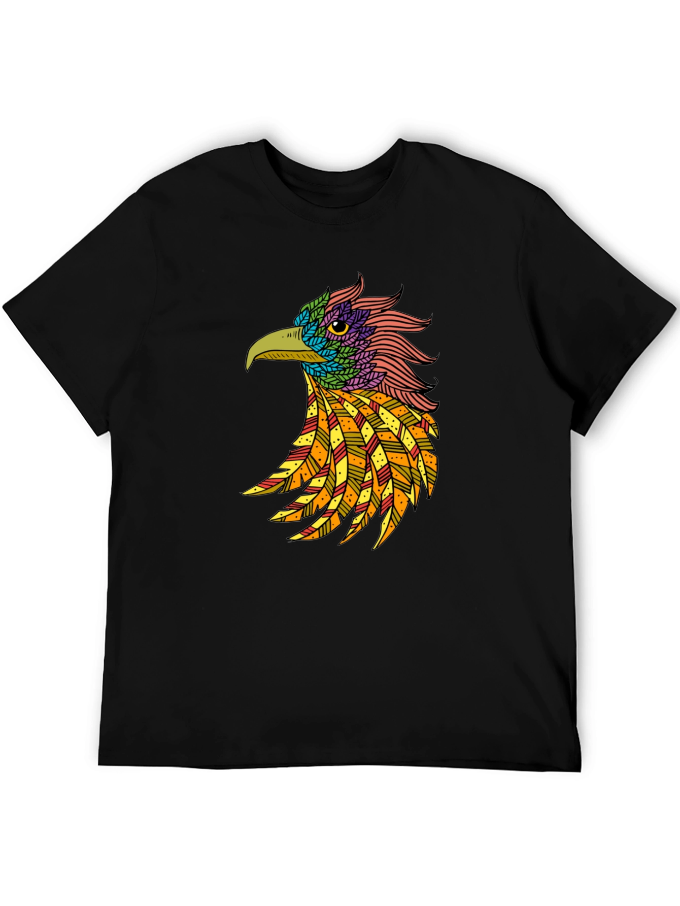 Black Cool Bird Graphic Print T-Shirt view 5