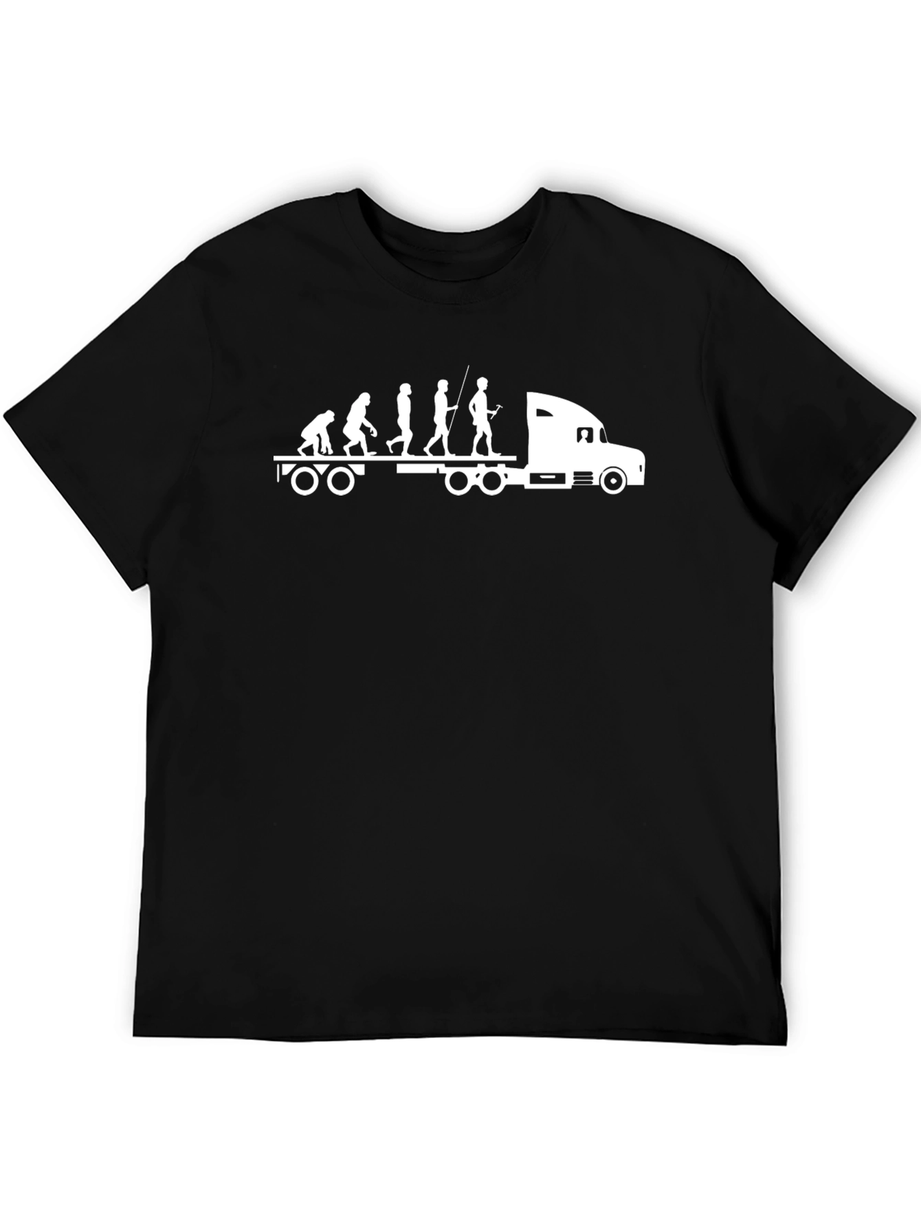 Black Trucker Evolution T-Shirt - Driver Humor Tee view 5