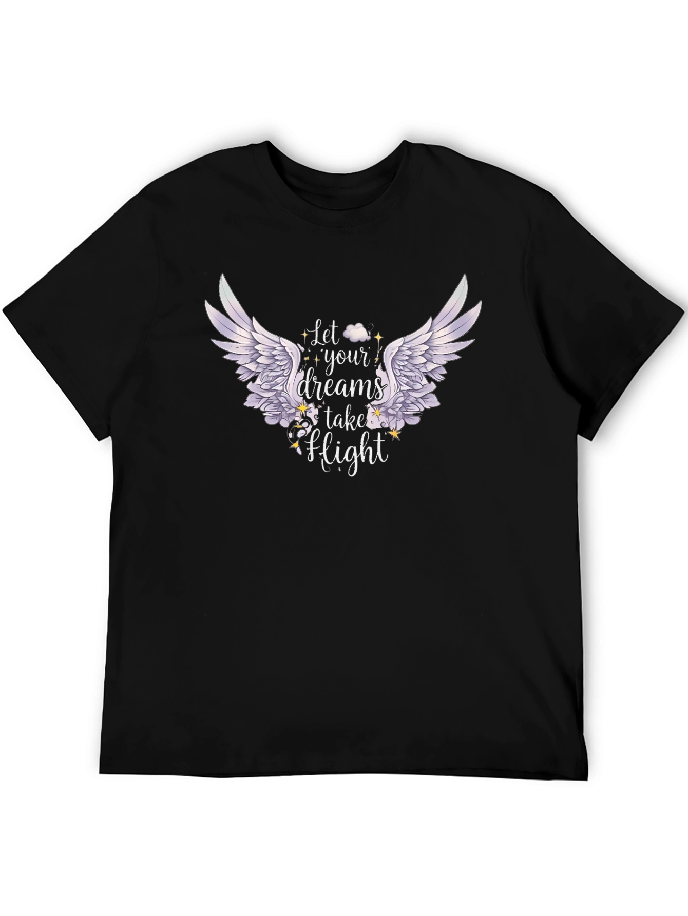 Black Dream Flight Black Graphic T-Shirt view 5