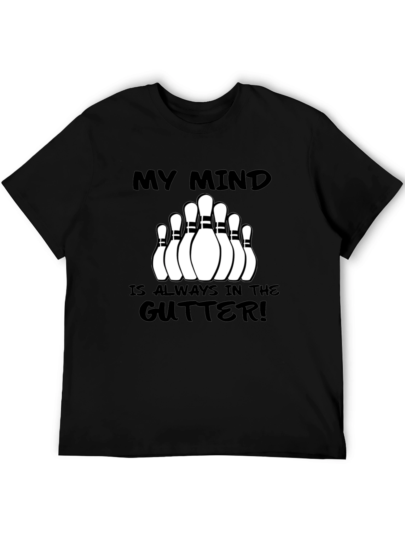 Black My Mind is Always in the Gutter Bowling T-Shirt view 5