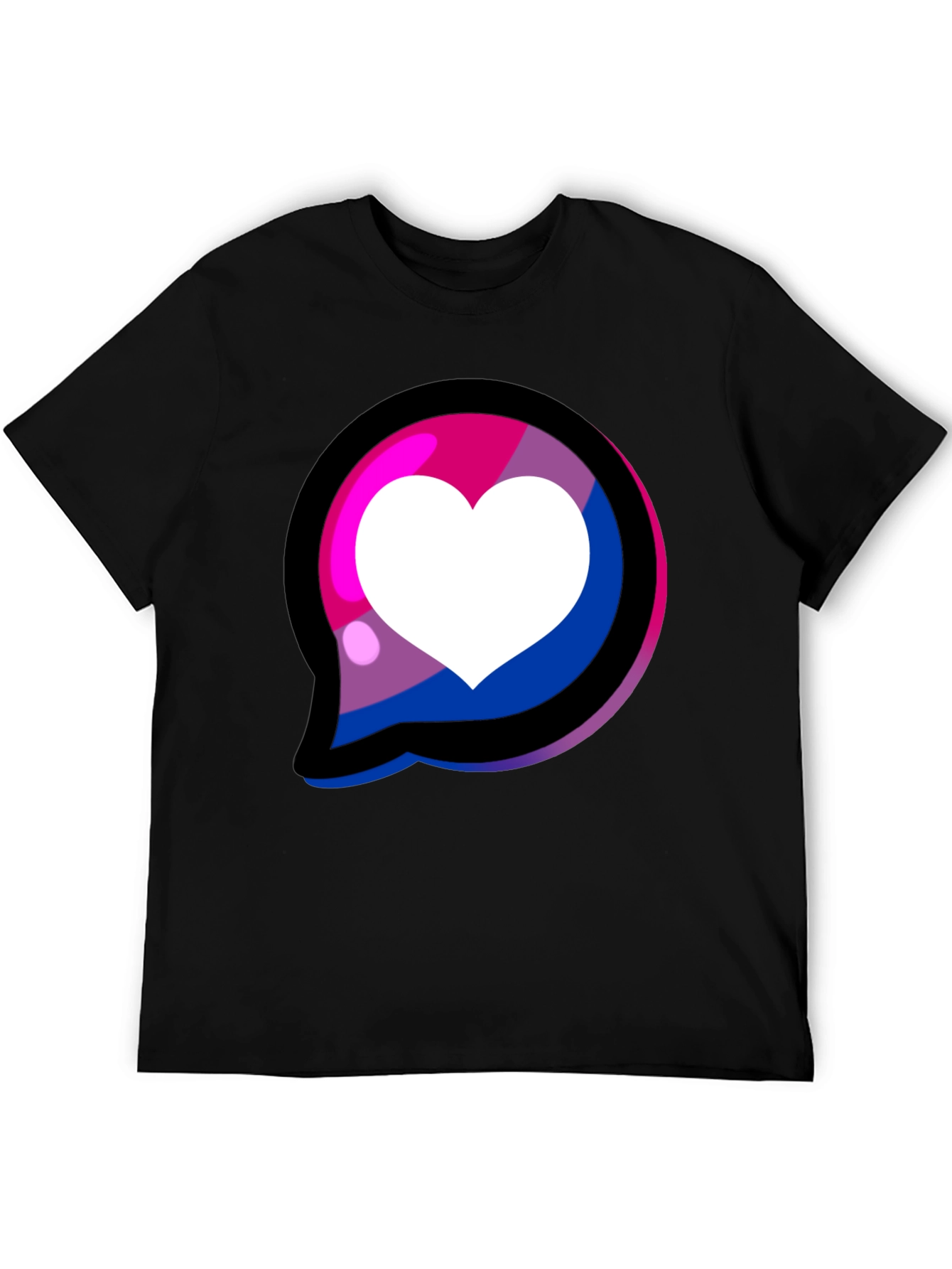 Black Bisexual Pride Heart T-Shirt view 5