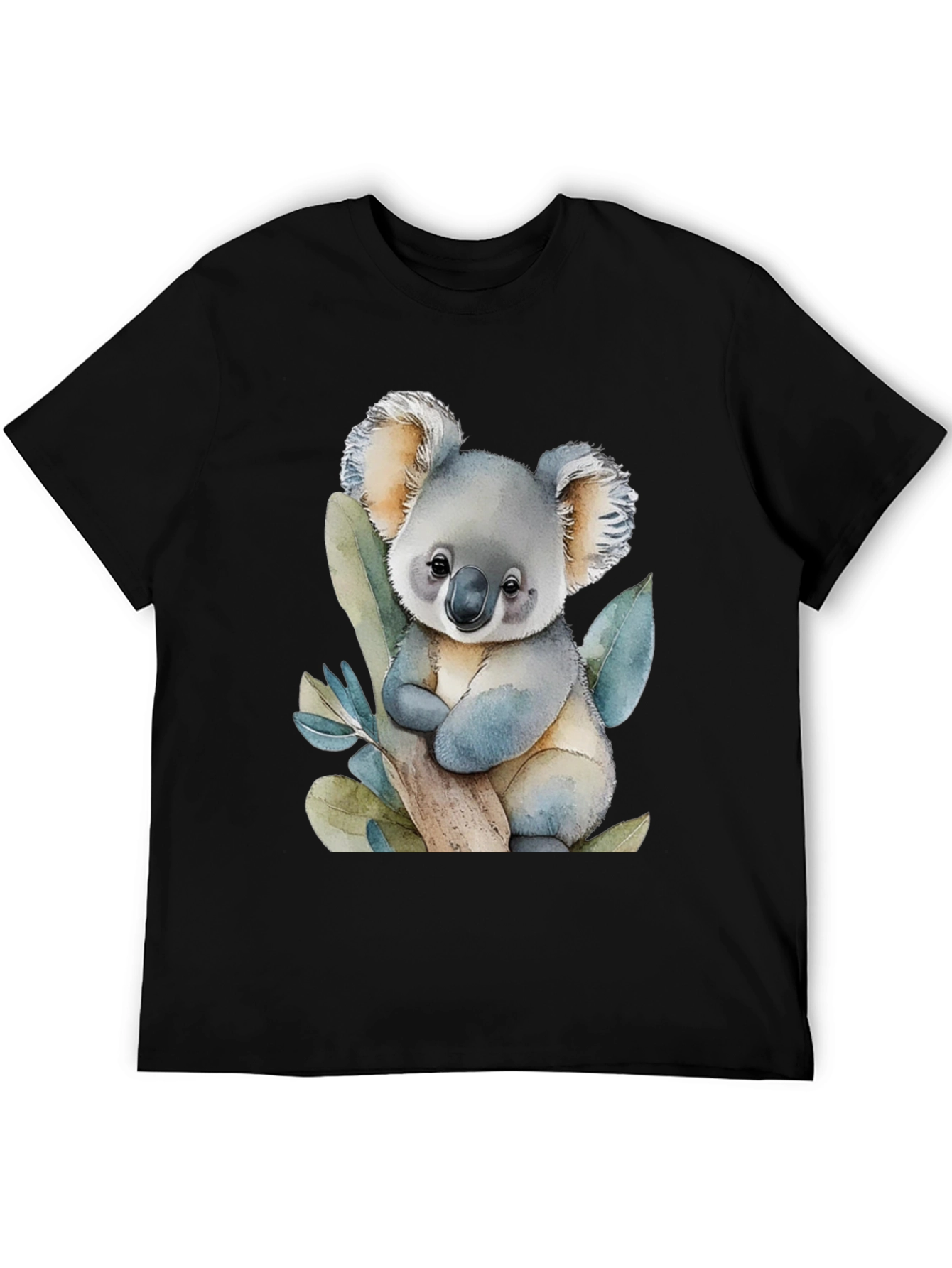 Black Cute Koala Bear Graphic T-Shirt view 5