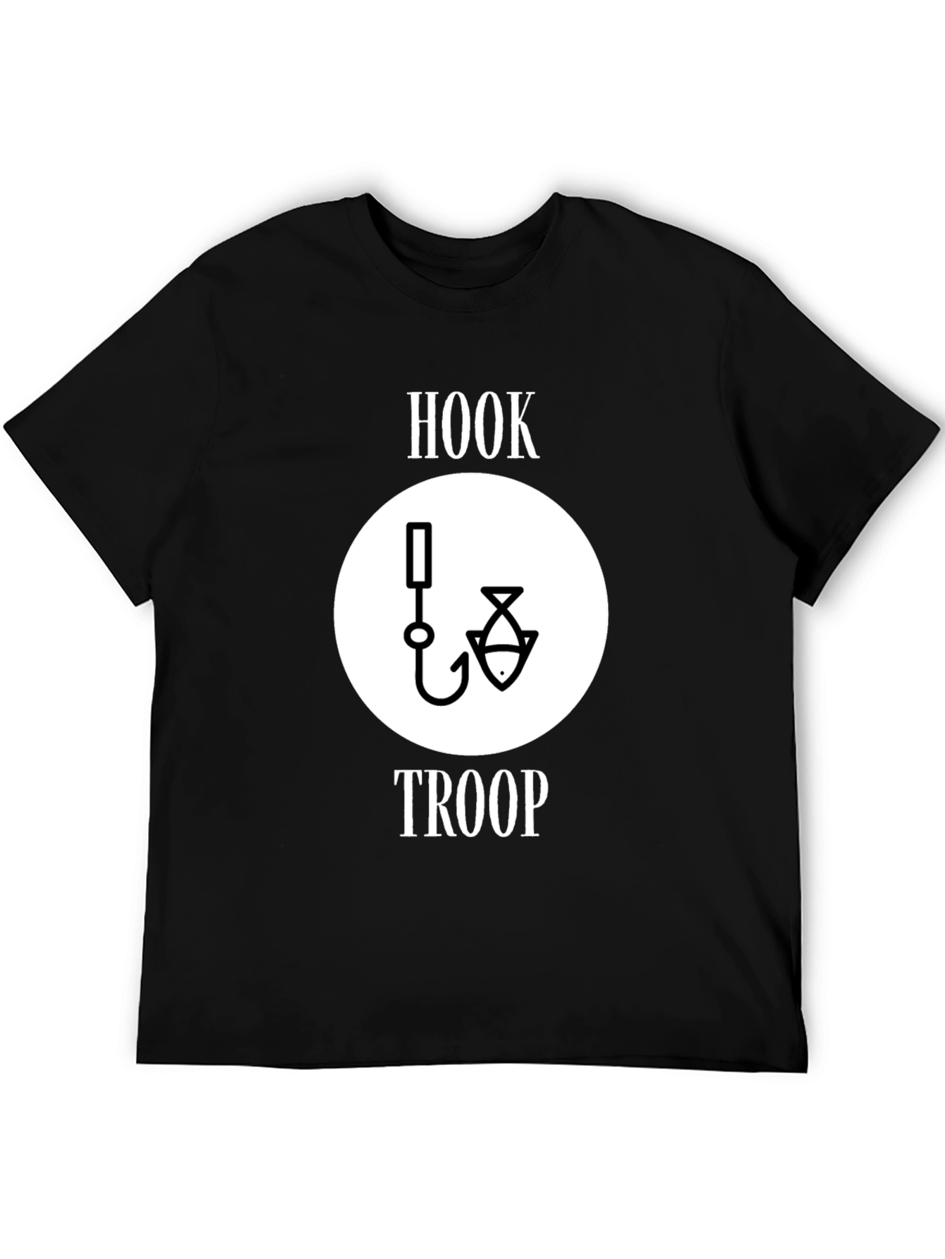 Black Hook Troop T-Shirt Fishing Graphic Tee - Black Cotton Blend view 5
