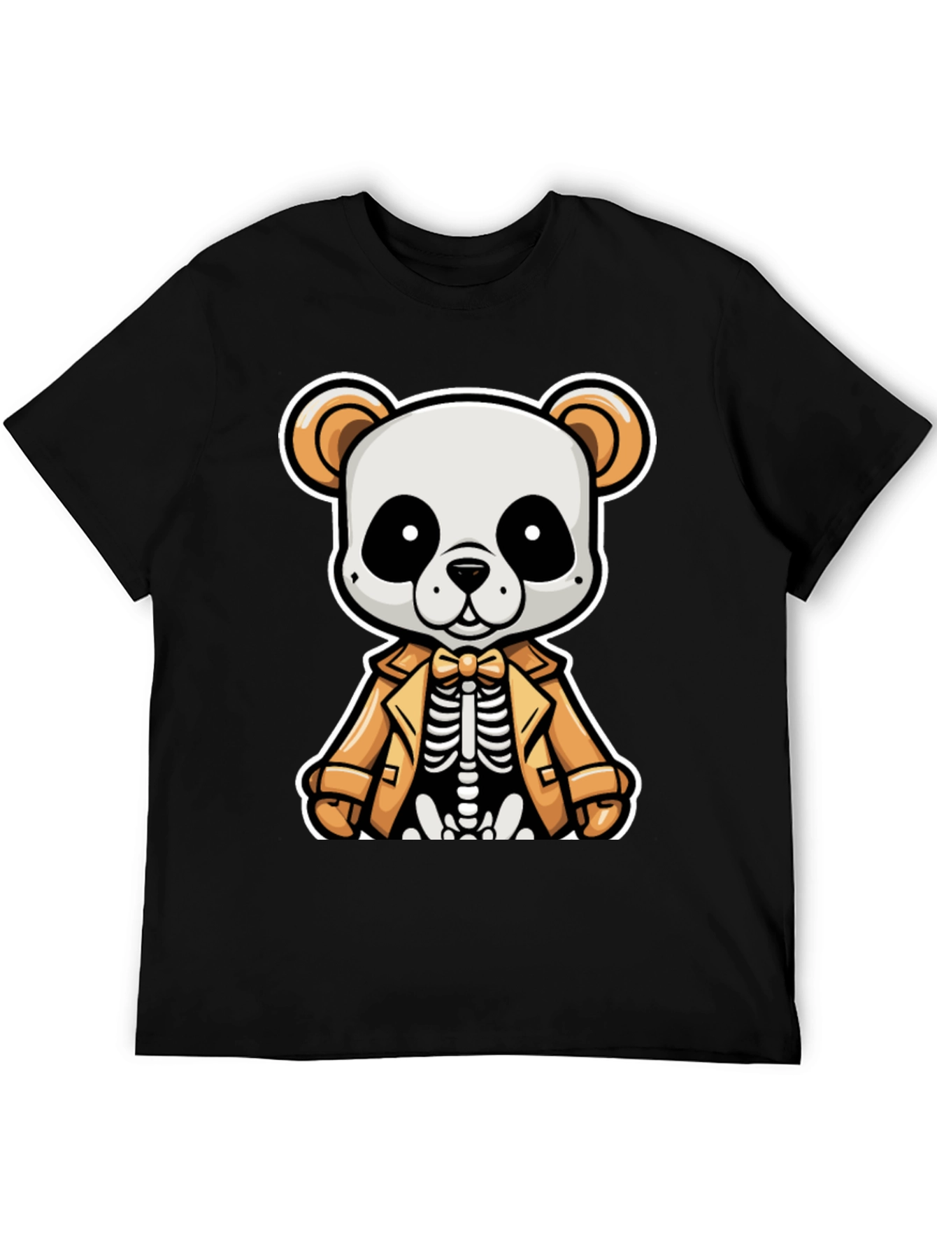 Black Panda Skeleton in Suit Graphic Tee view 5