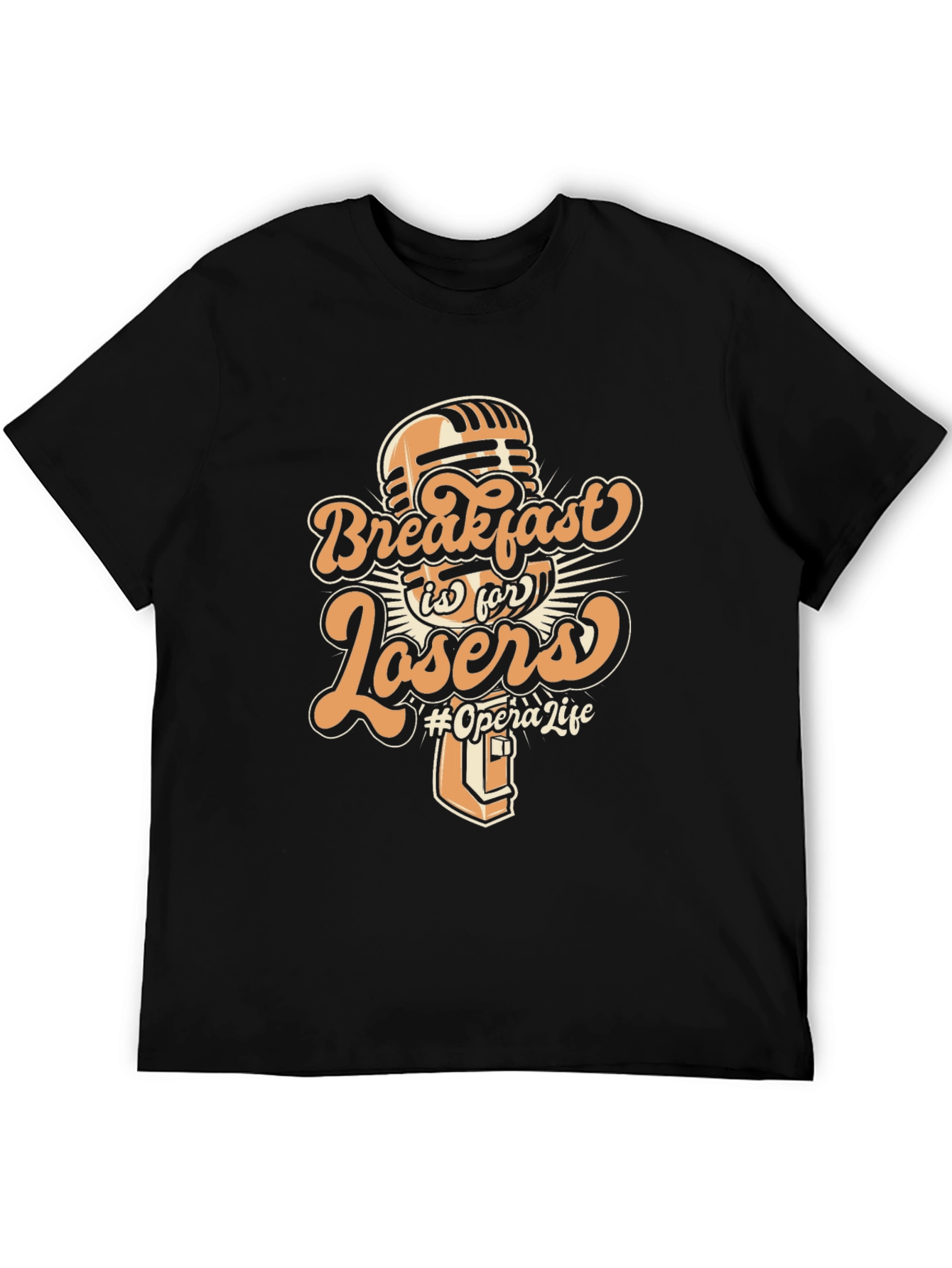 Black Breakfast is for Losers Graphic Tee view 5