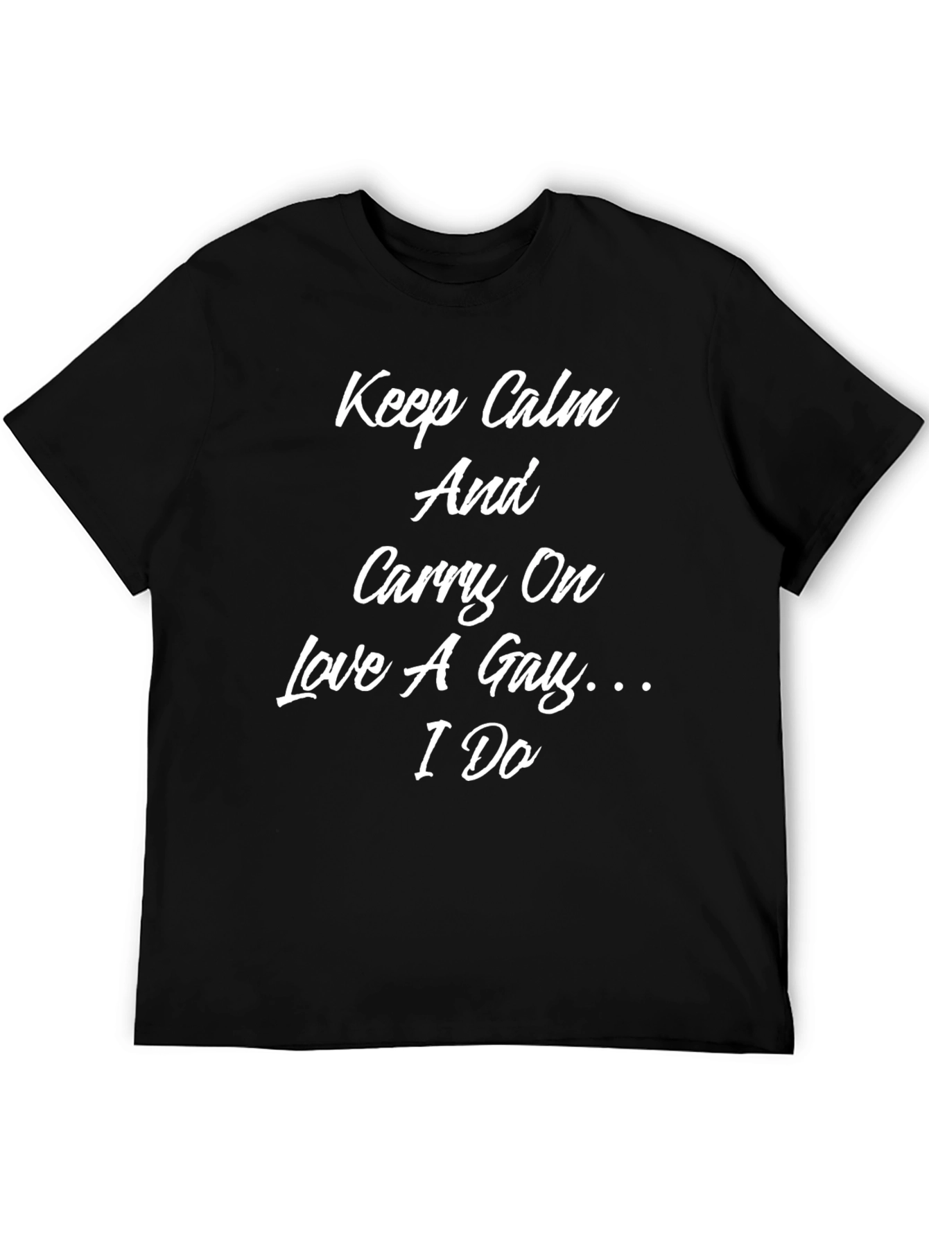 Black Keep Calm Love A Gay T-Shirt - Black Graphic Tee view 5
