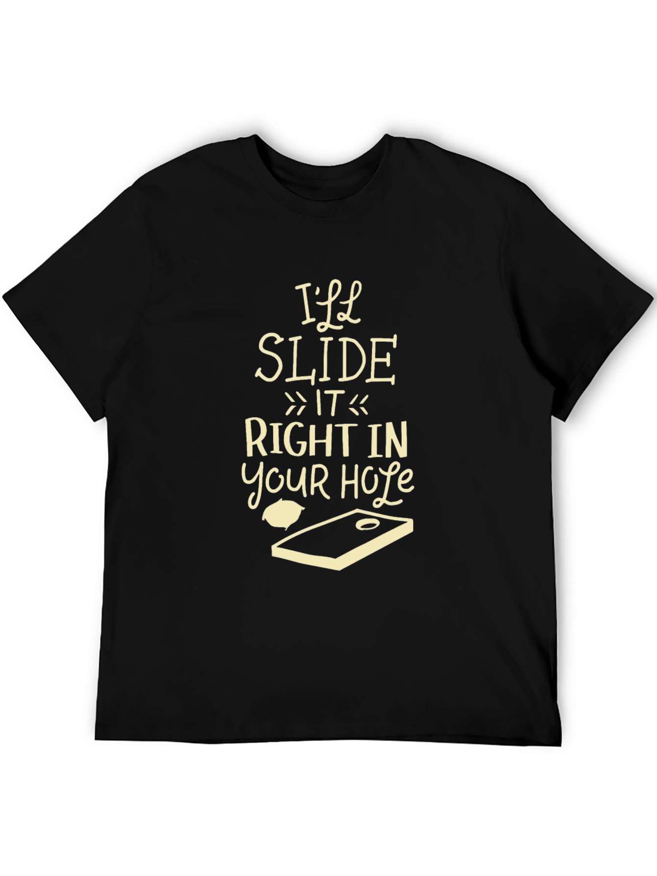 Black I'll Slide Right In Humor Graphic Tee view 5
