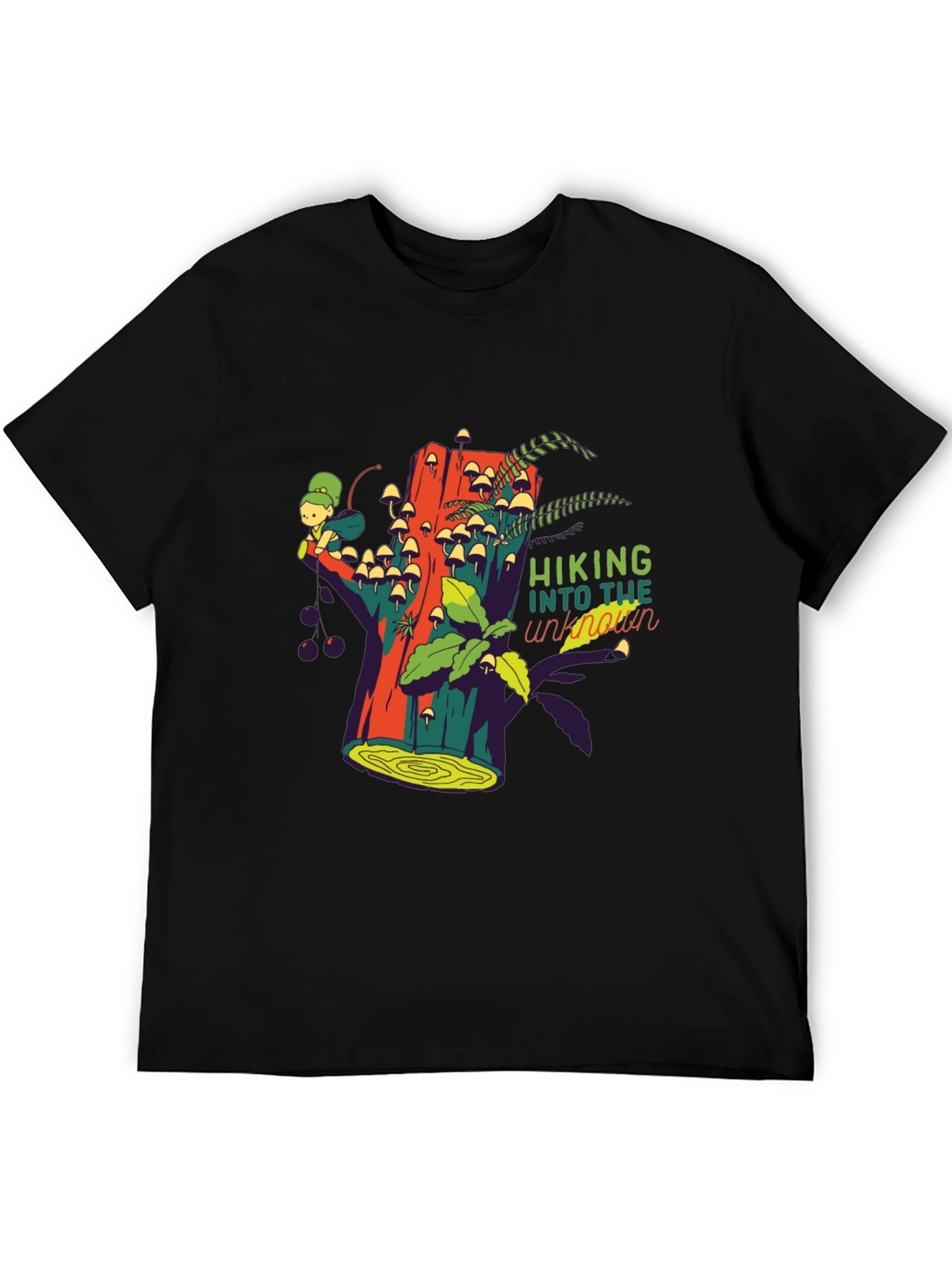 Black Hiking Into The Unknown Graphic Tee view 5