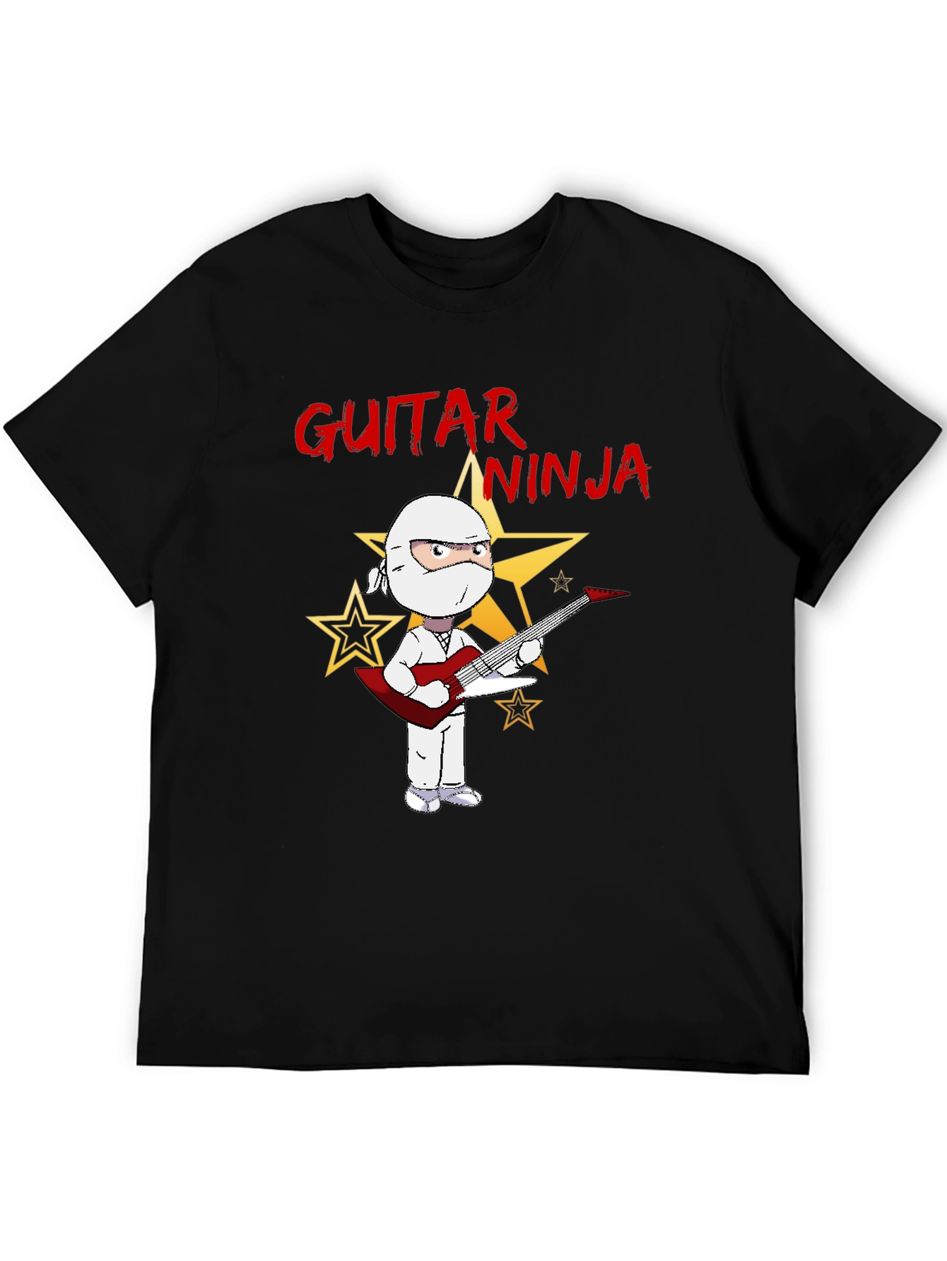 Black Guitar Ninja Graphic Tee view 5