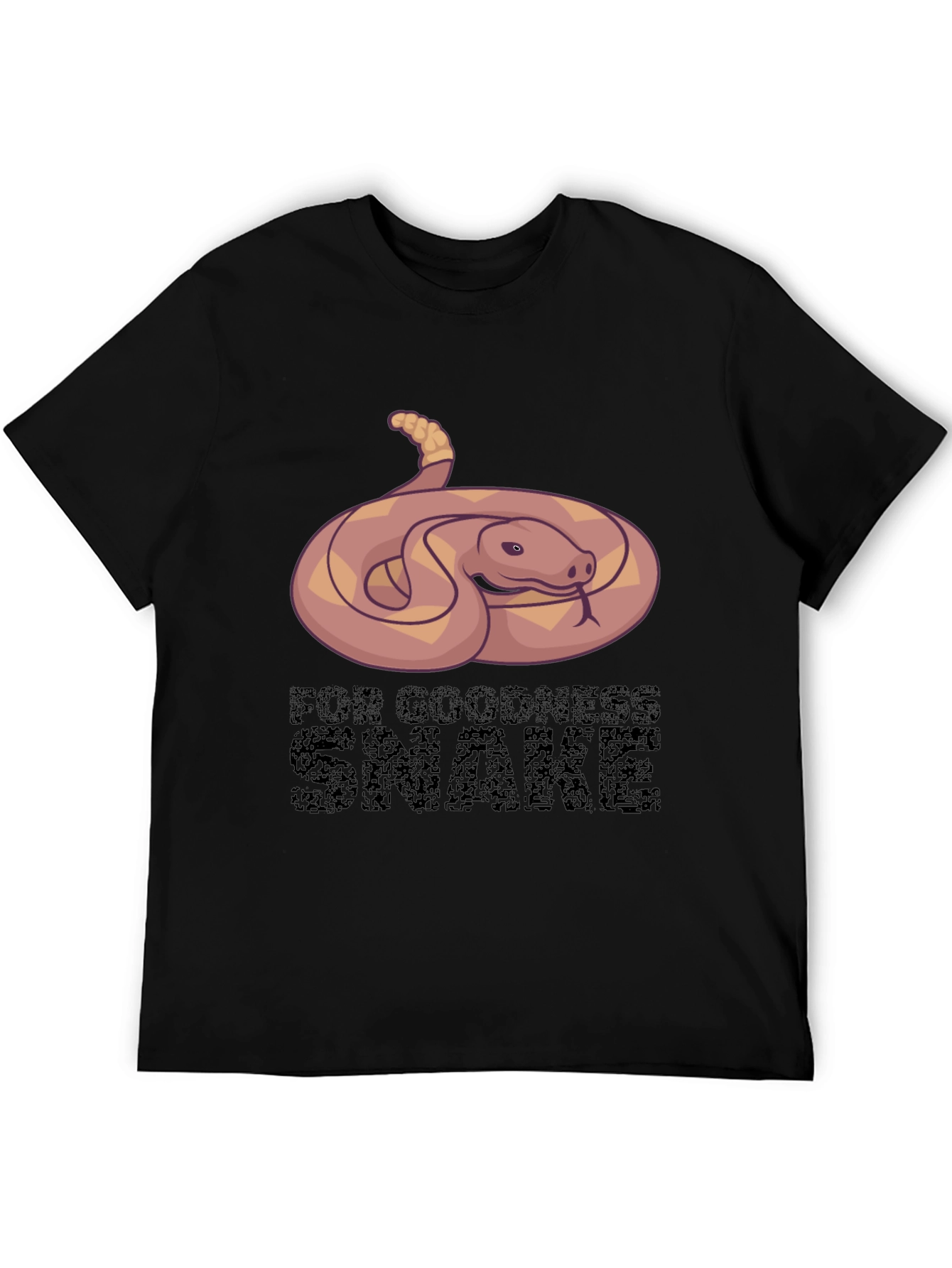 Black Funny Snake Graphic Tee - For Goodness Snake T-Shirt view 5