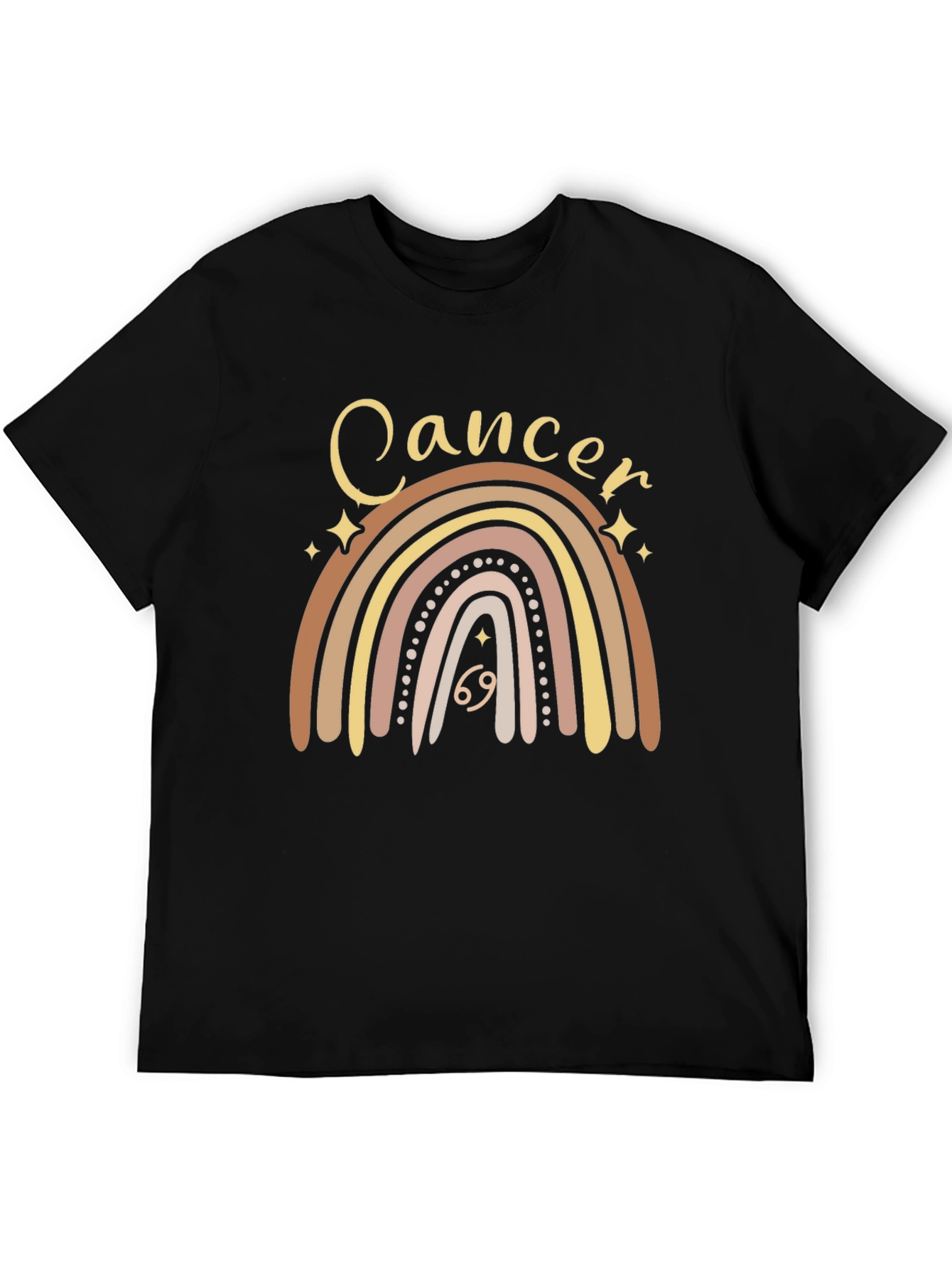 Black Cancer Zodiac Rainbow Graphic Tee view 5