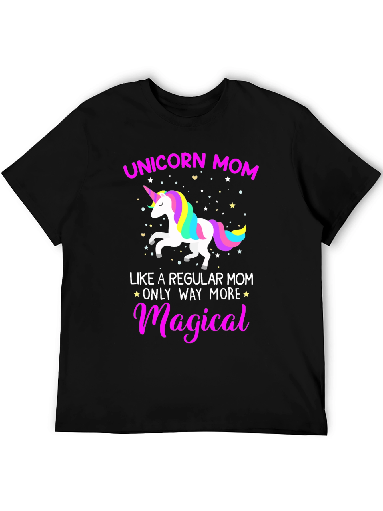 Black Unicorn Mom Magical Graphic Tee view 5