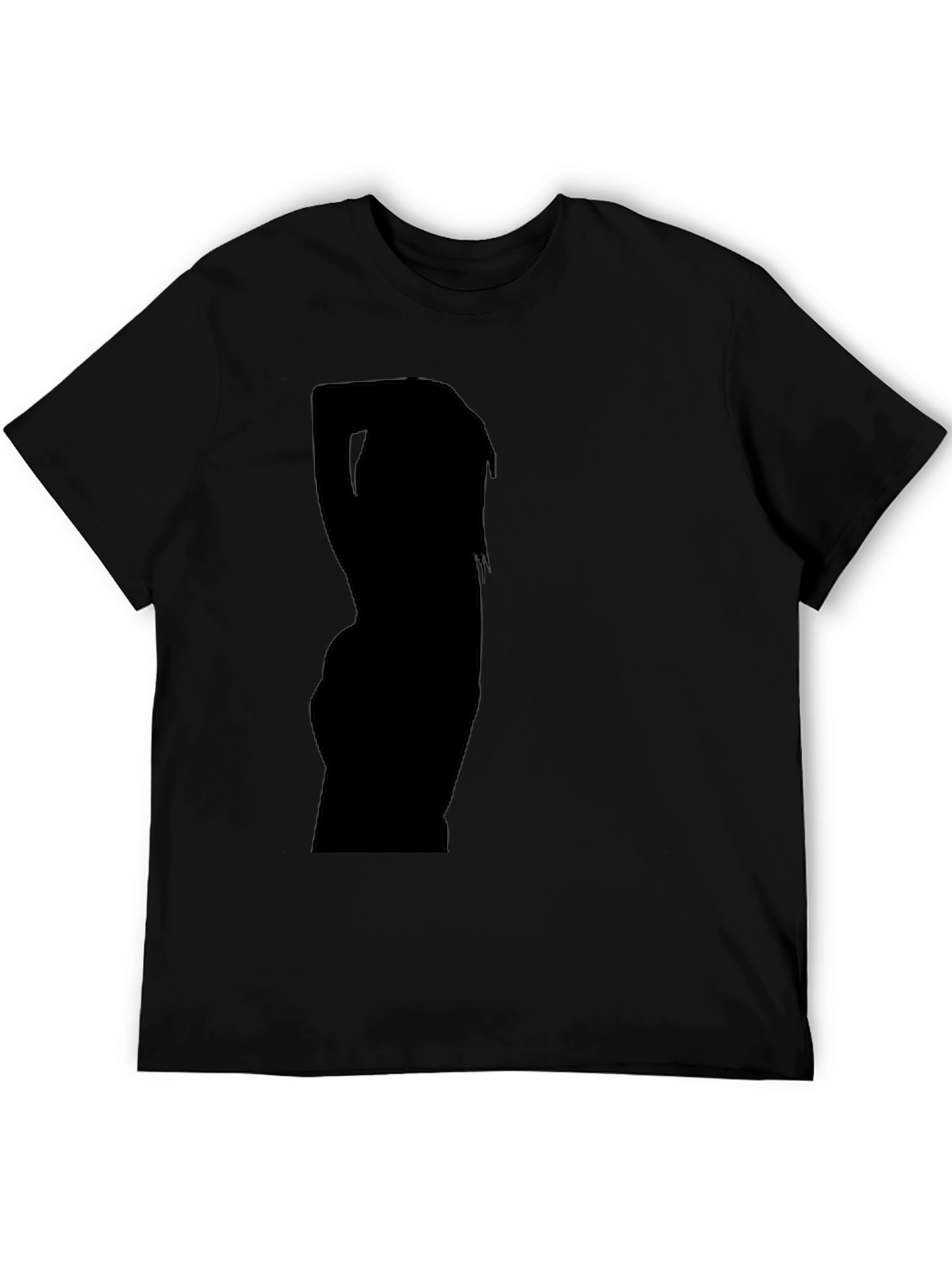 Black Men's Black Graphic Tee view 5