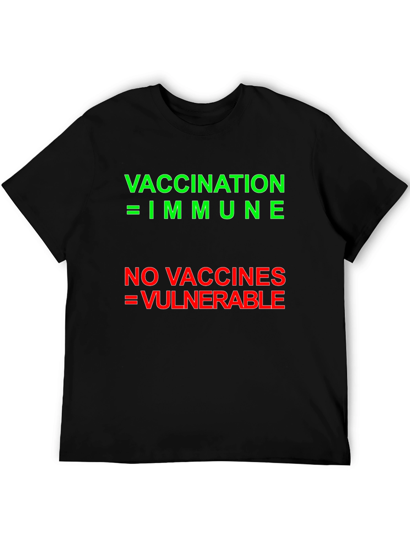 Black Vaccination Message Tee - Immune vs Vulnerable Black T-Shirt view 5