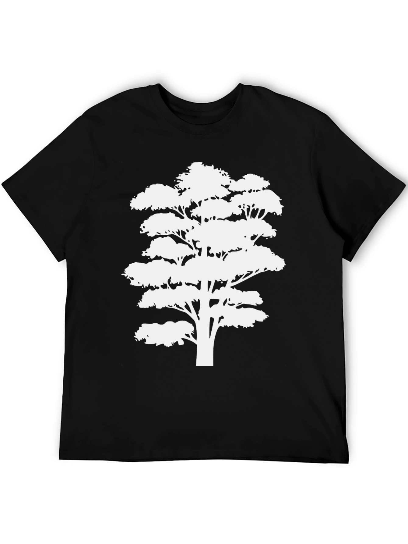Black Tree Silhouette Black T-Shirt view 5