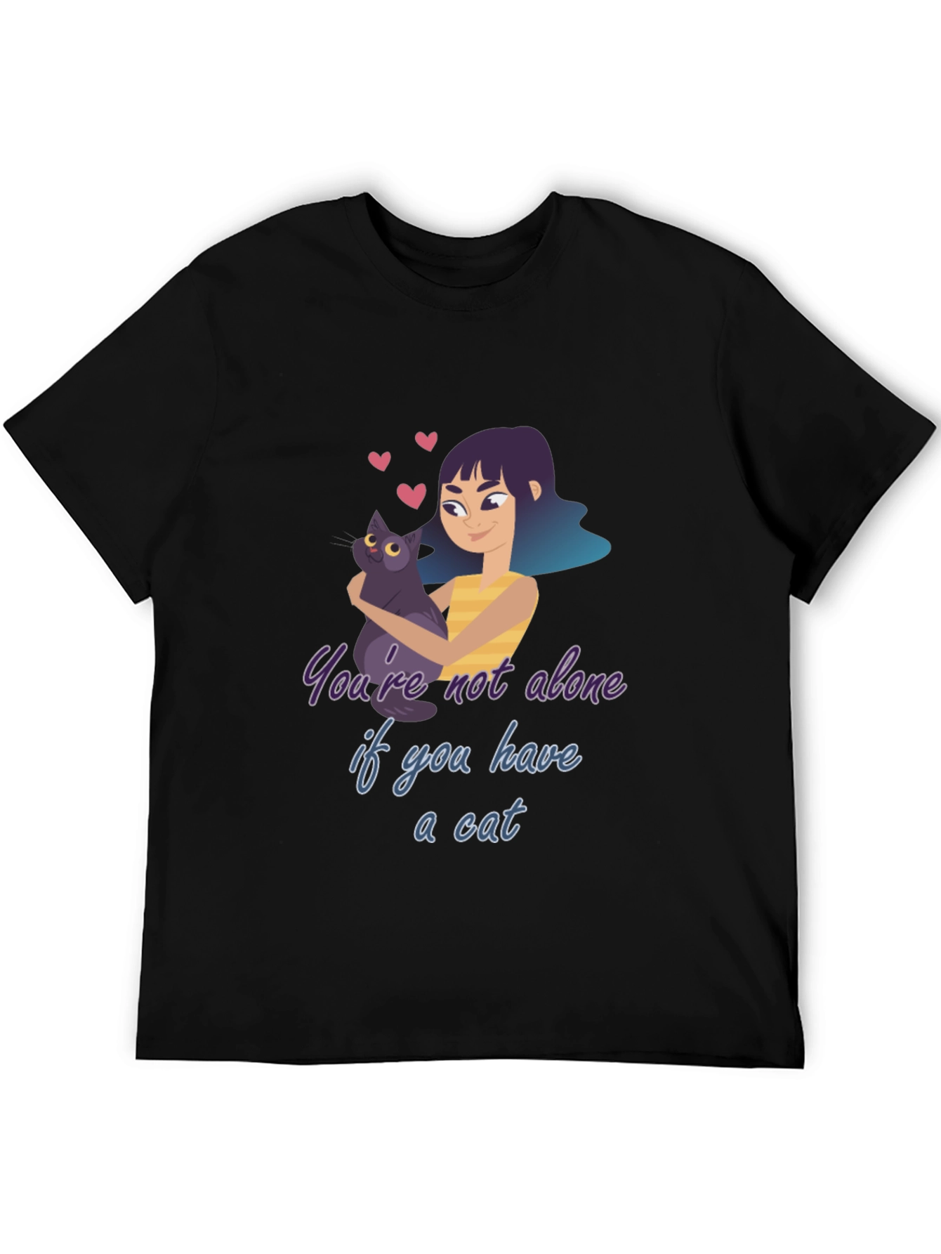 Black Cat Lover T-Shirt: You're Not Alone If You Have a Cat view 5