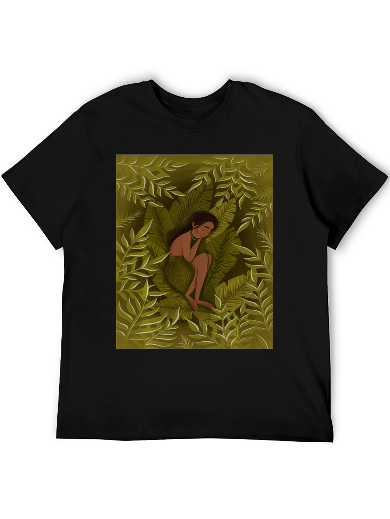 Black Jungle Dream T-Shirt - Nature Inspired Graphic Tee view 5