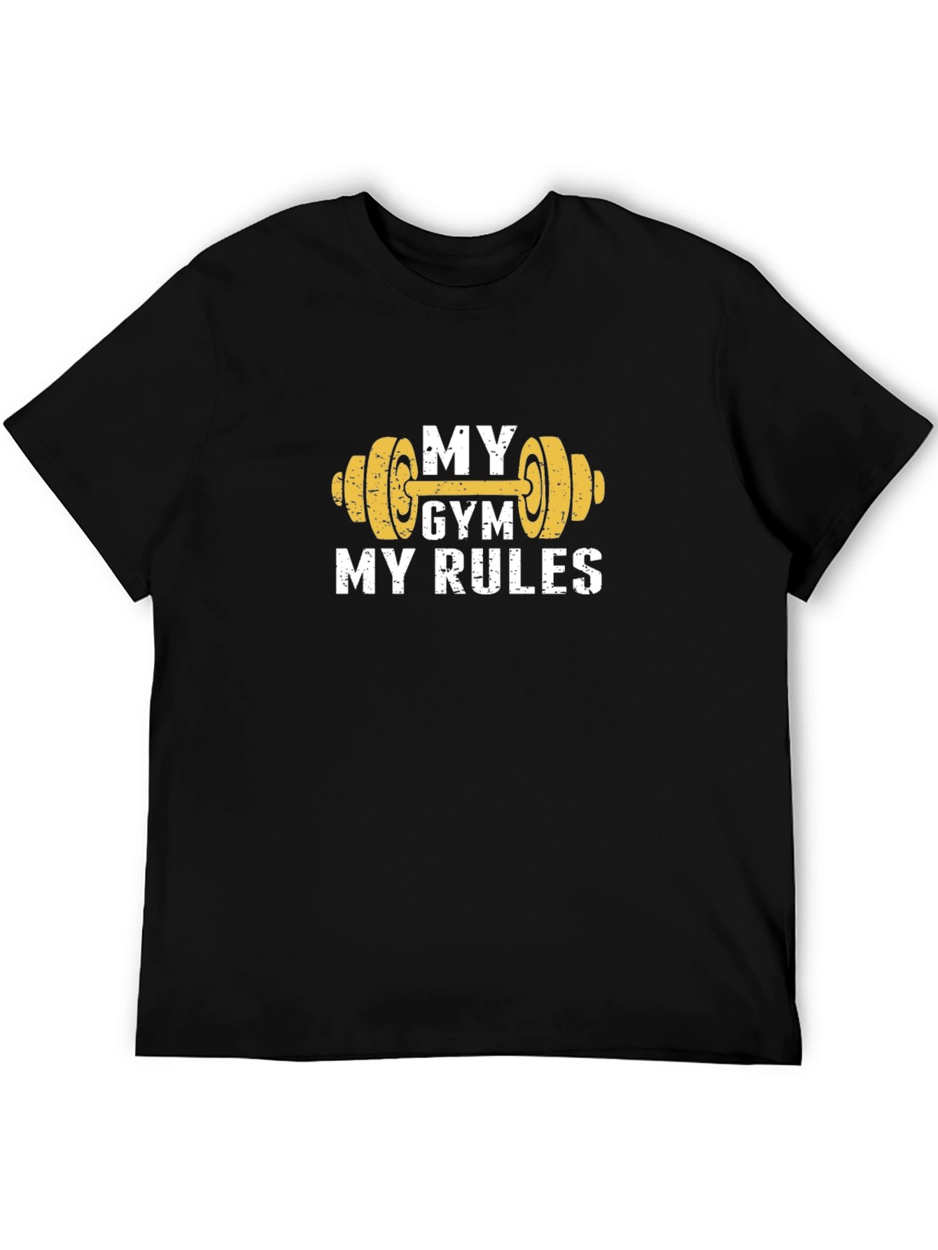 Black My Gym My Rules Graphic Tee - Fitness Apparel view 5